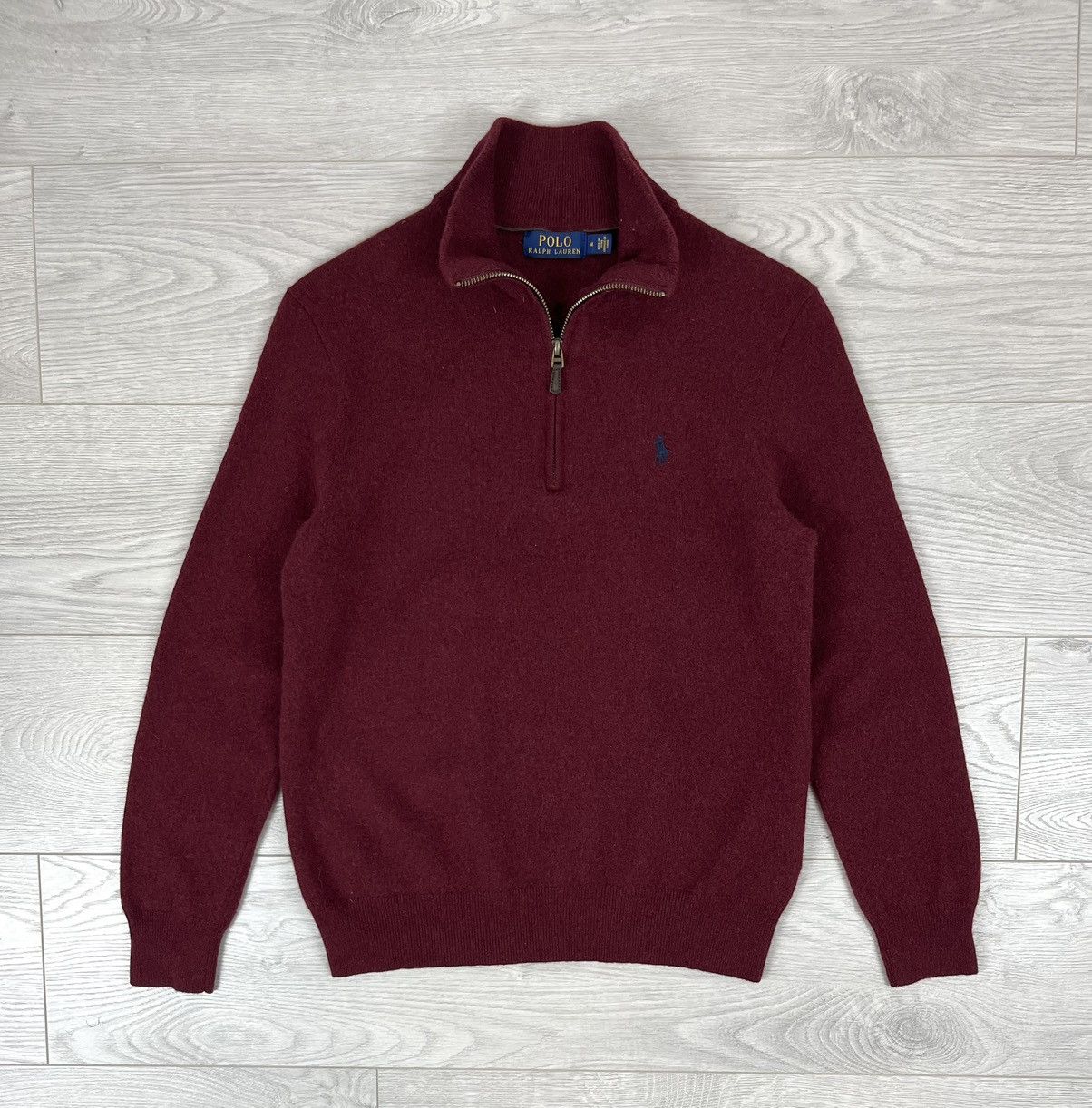 Polo Ralph Lauren Polo Ralph Lauren Quarter Zip Wool Bordo Sweater Size US M / EU 48-50 / 2 - 1 Thumbnail