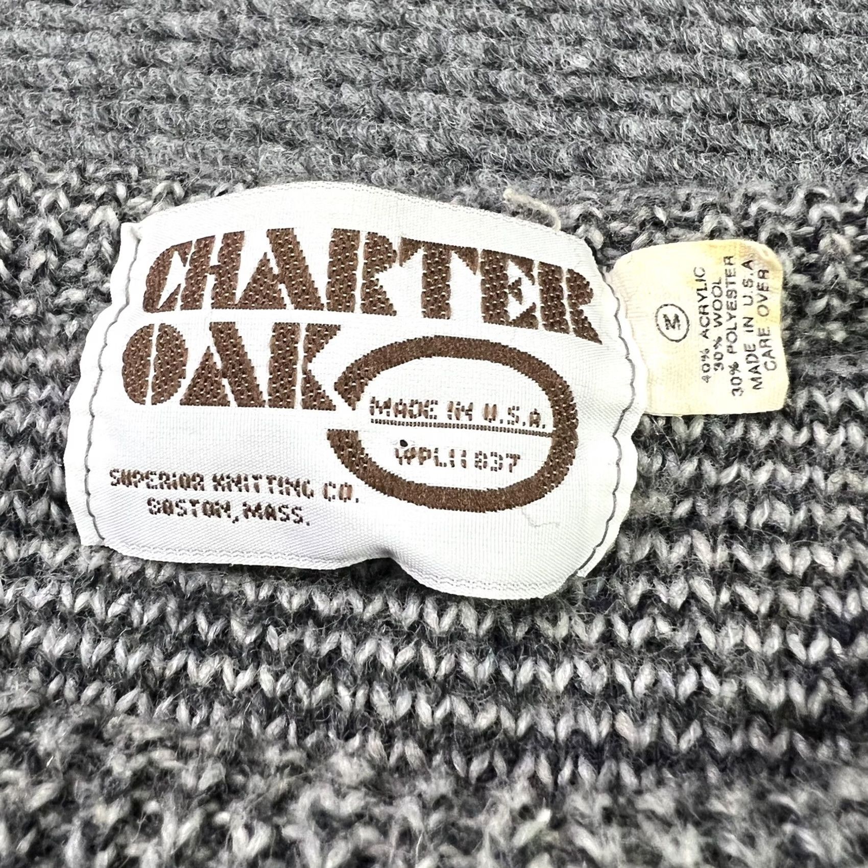 Vintage VINTAGE Charter Oak Sweater Geometric Pattern Gray Medium Mens Cardigan Crew Neck Long Sleeve Knit Size US M / EU 48-50 / 2 - 2 Thumbnail