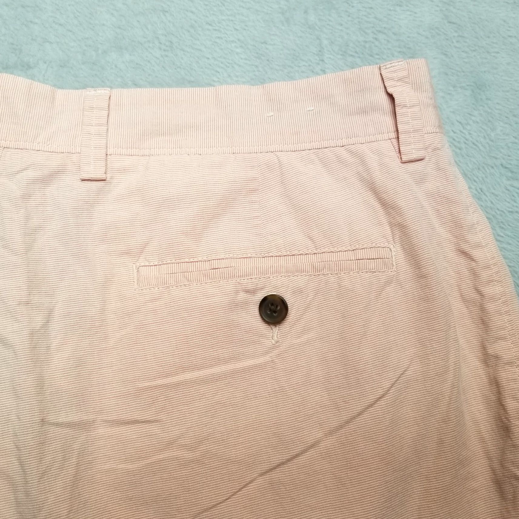 J.Crew J.CREW Shorts Mens 33 Pink Striped Gramercy 100% Cotton Chino Bermuda Flat Front Shirt Beach Casual Travel Mens Size US 33 - 4 Thumbnail