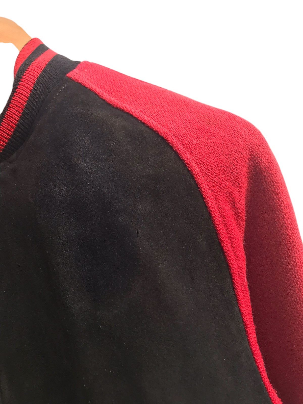 Leather Vintage Flax-En-Provence Suede Leather Varsity Jacket Size US M / EU 48-50 / 2 - 4 Thumbnail