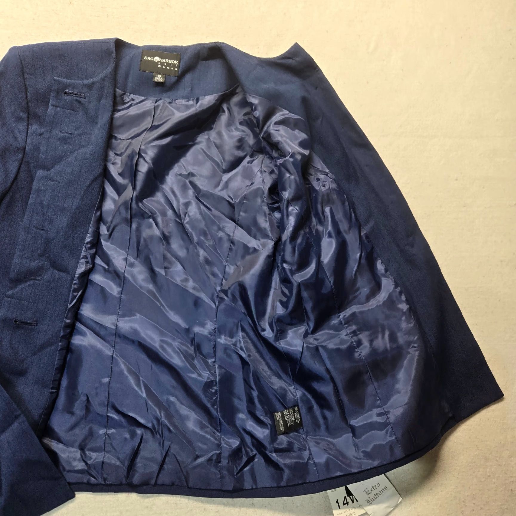 Vintage NEW SAG HARBOR Blue Long Sleeve Dress Suit Jacket Adult Women's 14w NEW Size XL / US 12-14 / IT 48-50 - 5 Thumbnail