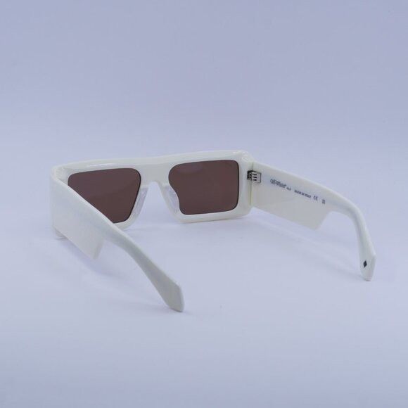 Off-White Off-White OERI140 TROY 0164 Sunglasses White Rectangle Frame Size ONE SIZE - 5 Thumbnail