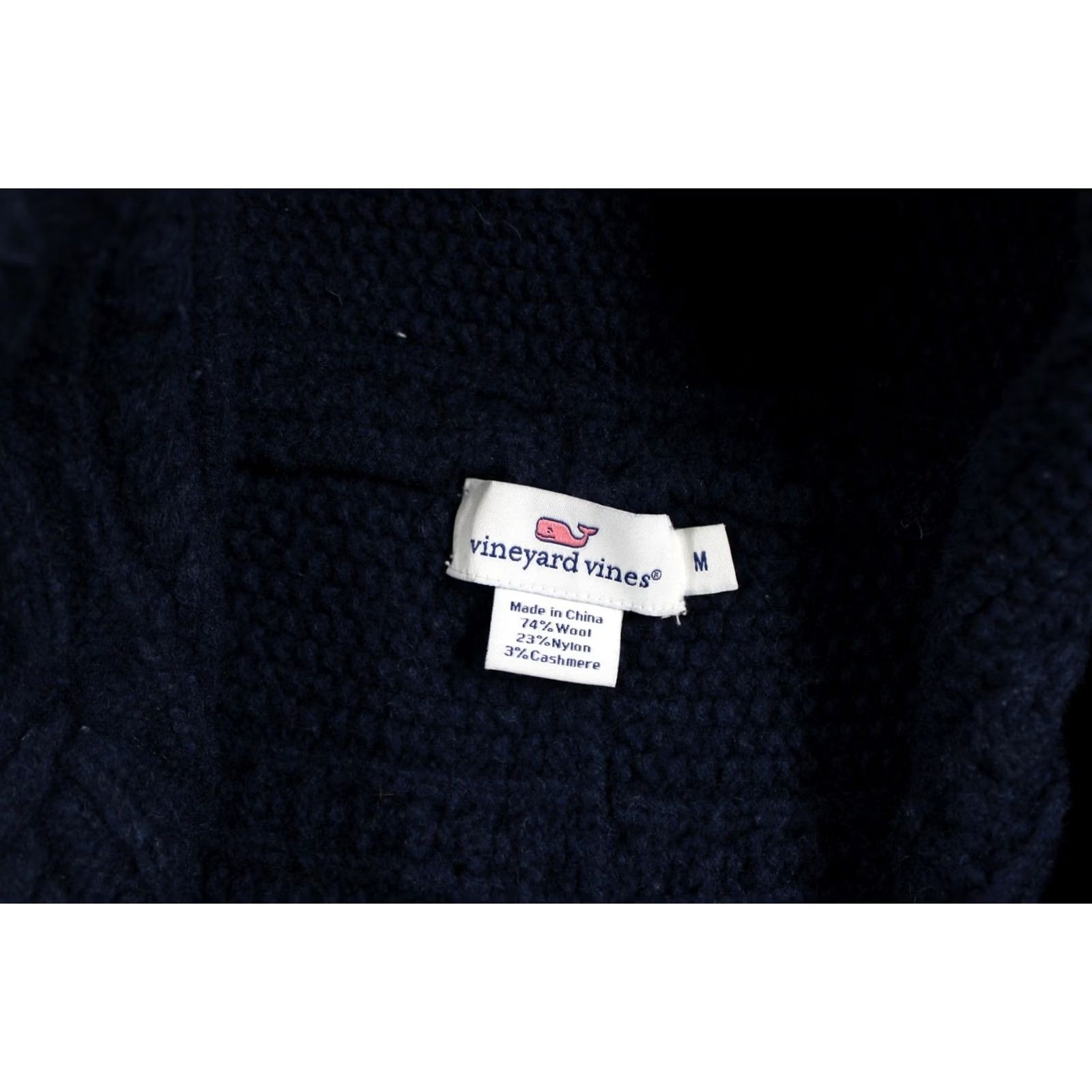 Vineyard Vines Vineyard Vines Sweater Womens Medium Navy Blue Cable Knit Wool Cashmere Blend Size M / US 6-8 / IT 42-44 - 2 Thumbnail