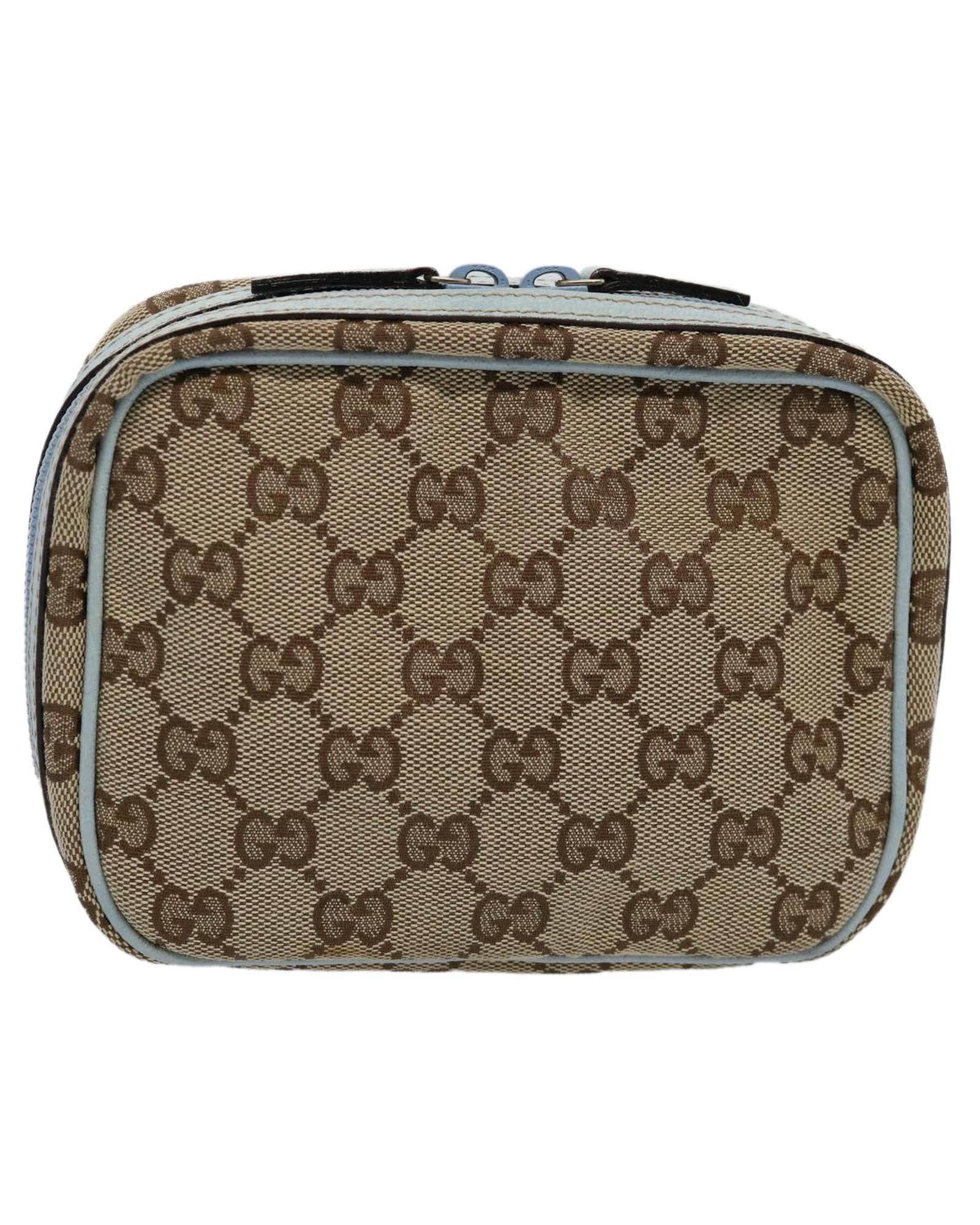 image of Gucci Blue GG Canvas Pouch With Minimal Wear - Authentic in Light Blue, Women's