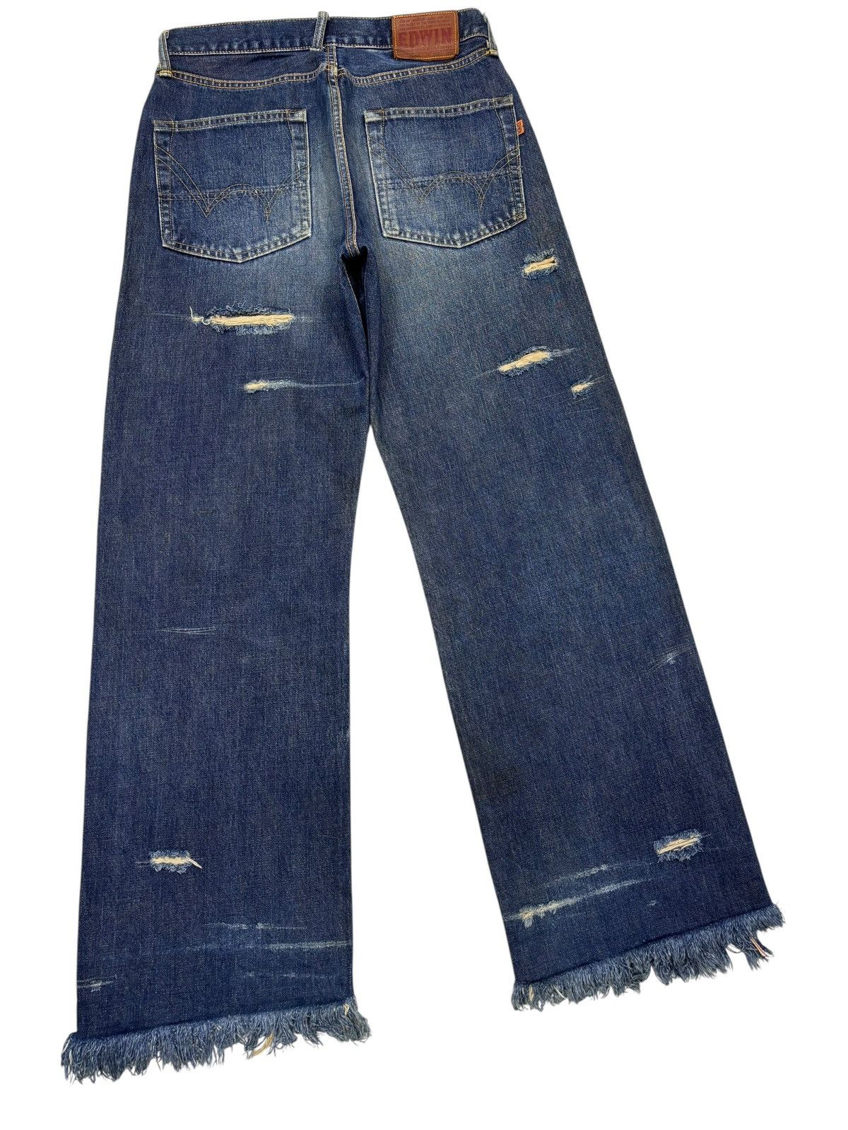 Edwin Edwin 505 Crazy Ripped Distressed Selvedge Denim Jeans Size US 30 / EU 46 - 4 Thumbnail