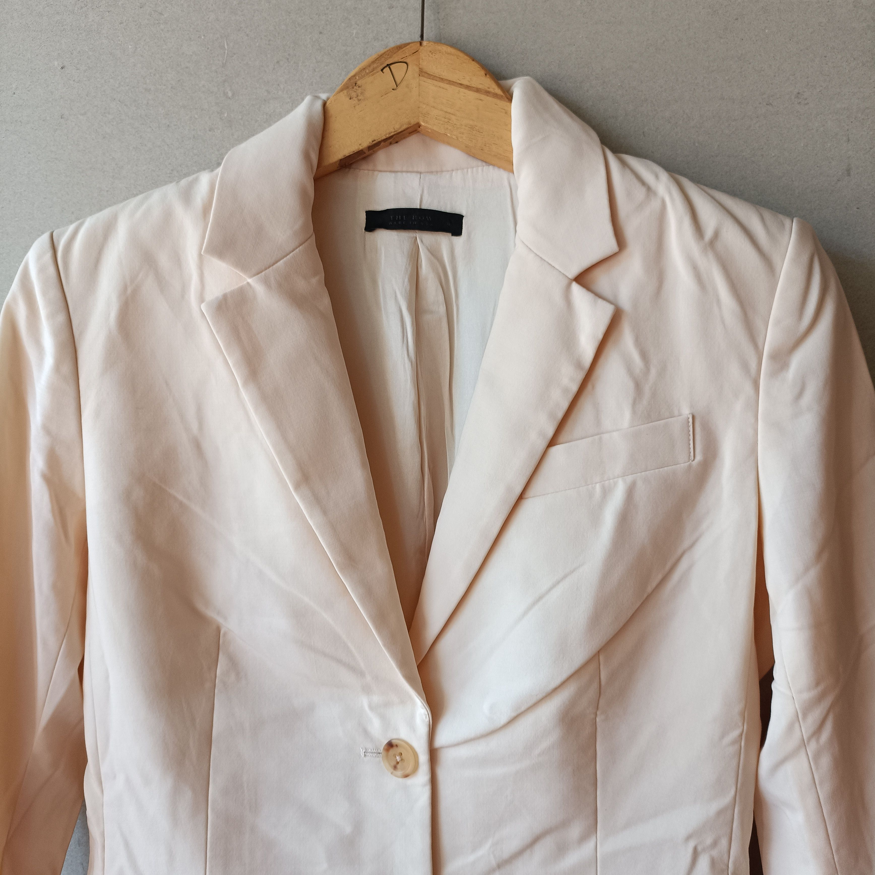 The Row The Row Cream Tailored Wool Blend Blazer Jacket Size M / US 6-8 / IT 42-44 - 2 Thumbnail