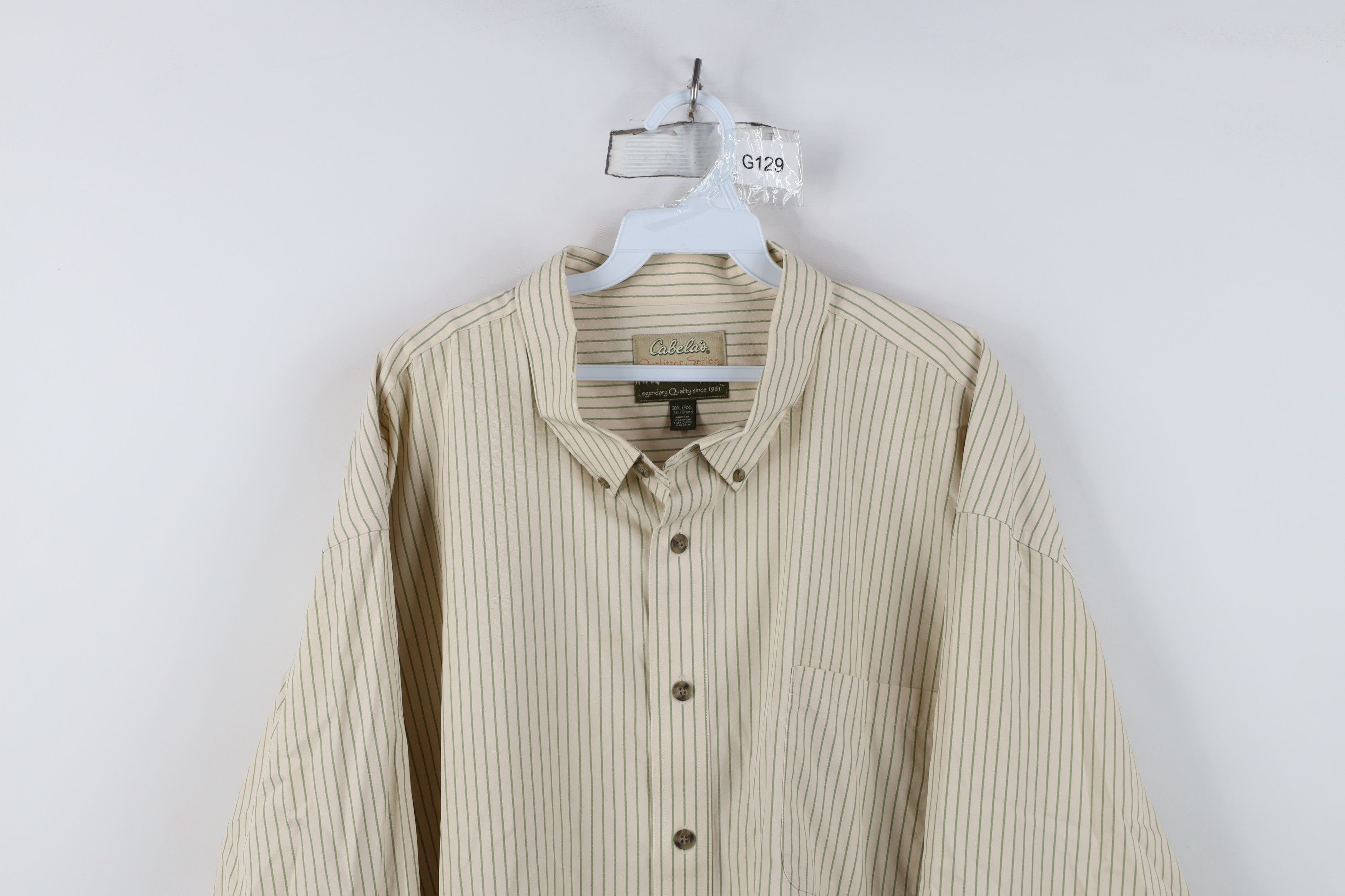 Cabelas Vintage Cabelas Pinstriped Collared Oxford Button Down Shirt Size US XXL / EU 58 / 5 - 2 Thumbnail