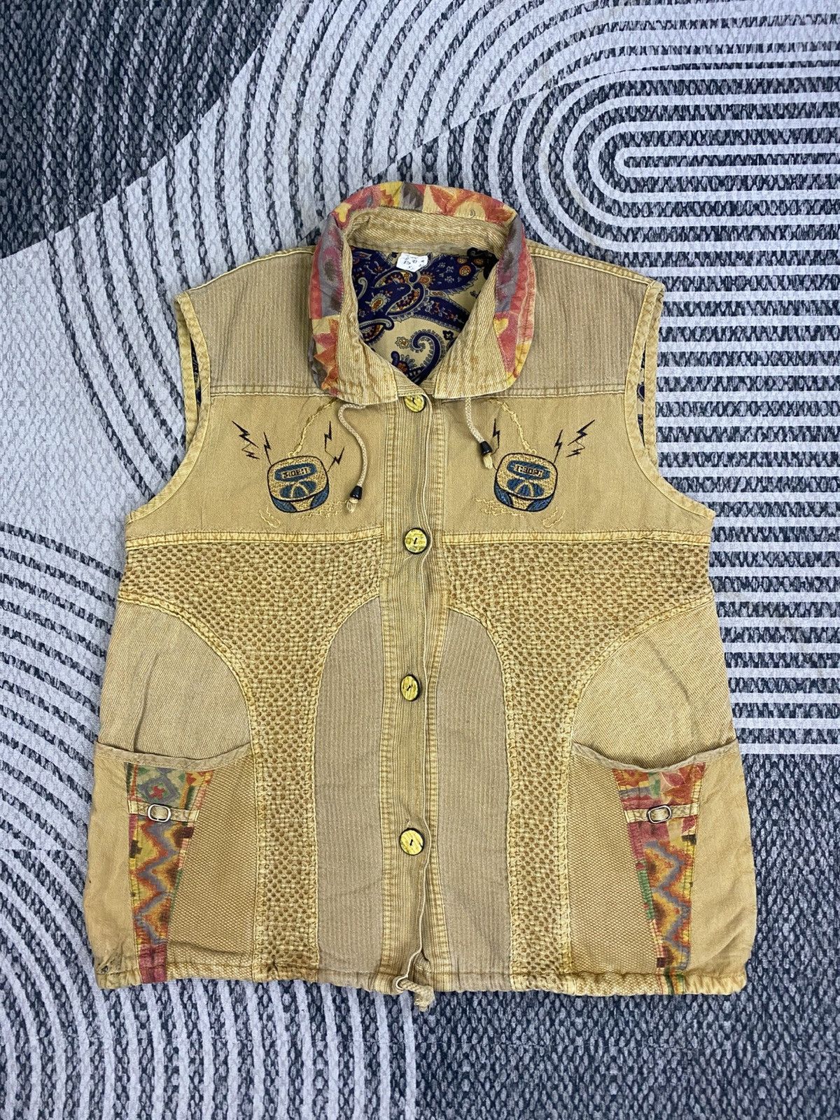 Japanese Brand Vtg Japanese Artisan Patchwork Utility Boho Boro Inspired Size US M / EU 48-50 / 2 - 1 Thumbnail