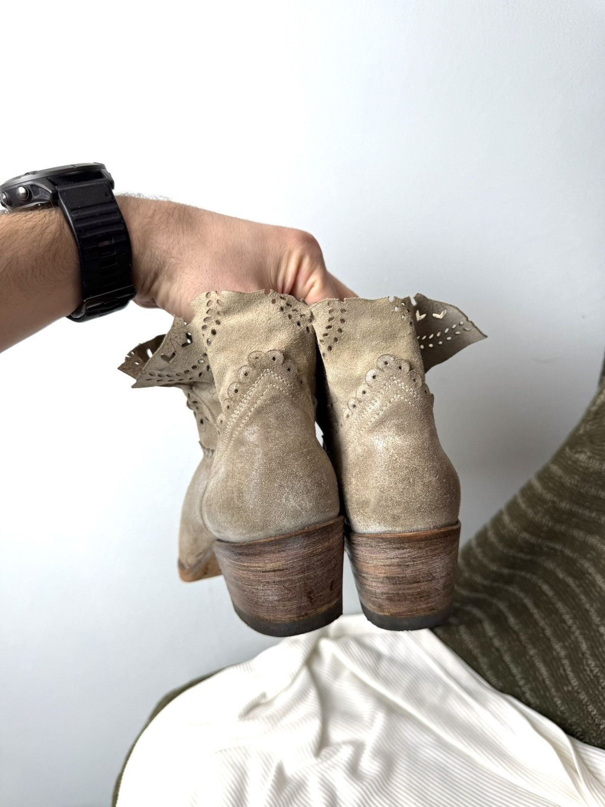 Sendra Rare! Vintage Sendra Suede Boots Cowboy Avant Garde Size US 8 / IT 38 - 5 Thumbnail