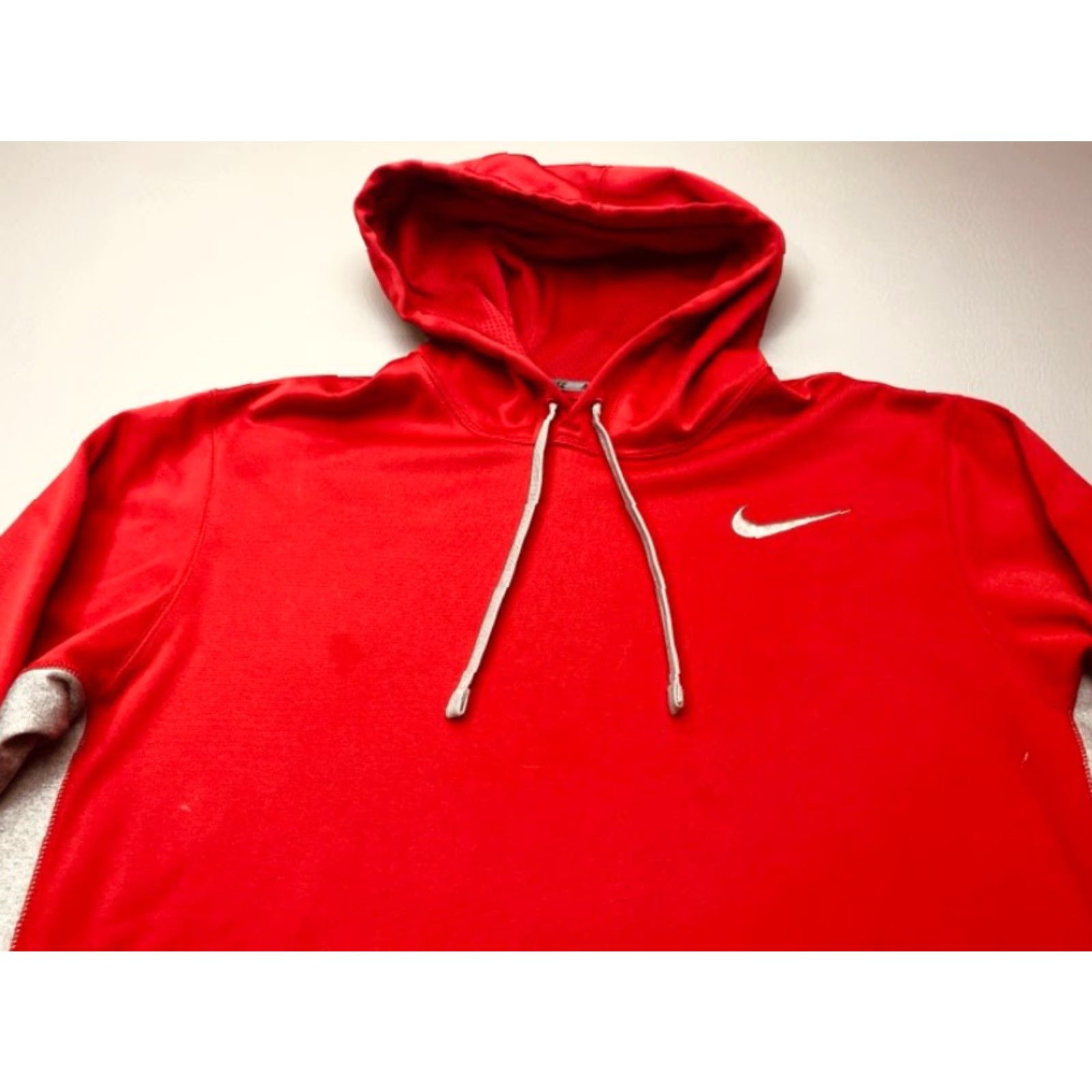 Nike Nike Hoodie Mens Large Red Gray Trim Therma-FIT KO 2.0 Fleece Sweatshirt Size US L / EU 52-54 / 3 - 5 Thumbnail