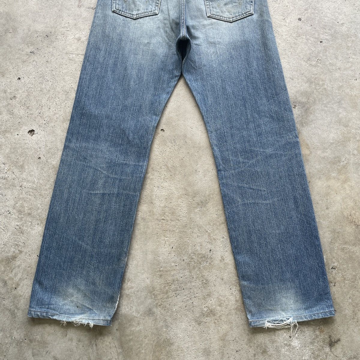 Japanese Brand Vintage Edwin 505xx Distressed Selvedge Jeans Faded Pants Size US 29 - 12 Thumbnail