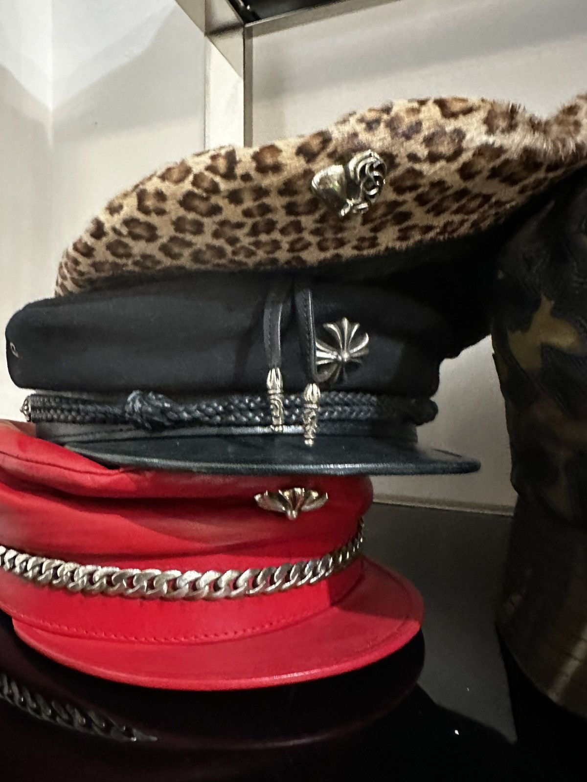 Chrome Hearts CHROME HEARTS LEOPARD PONY HAIR BERET PARIS HAT Size ONE SIZE - 8 Thumbnail