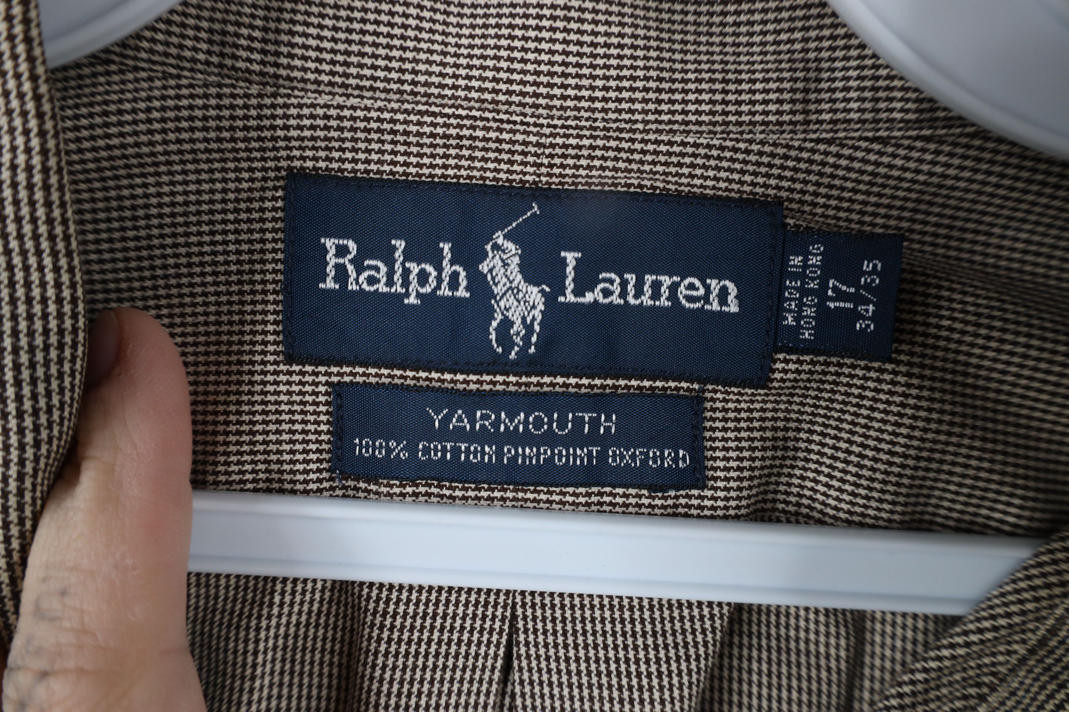Ralph Lauren × Vintage Vintage 90s Ralph Lauren Houndstooth Button Down Shirt Size US L / EU 52-54 / 3 - 6 Thumbnail