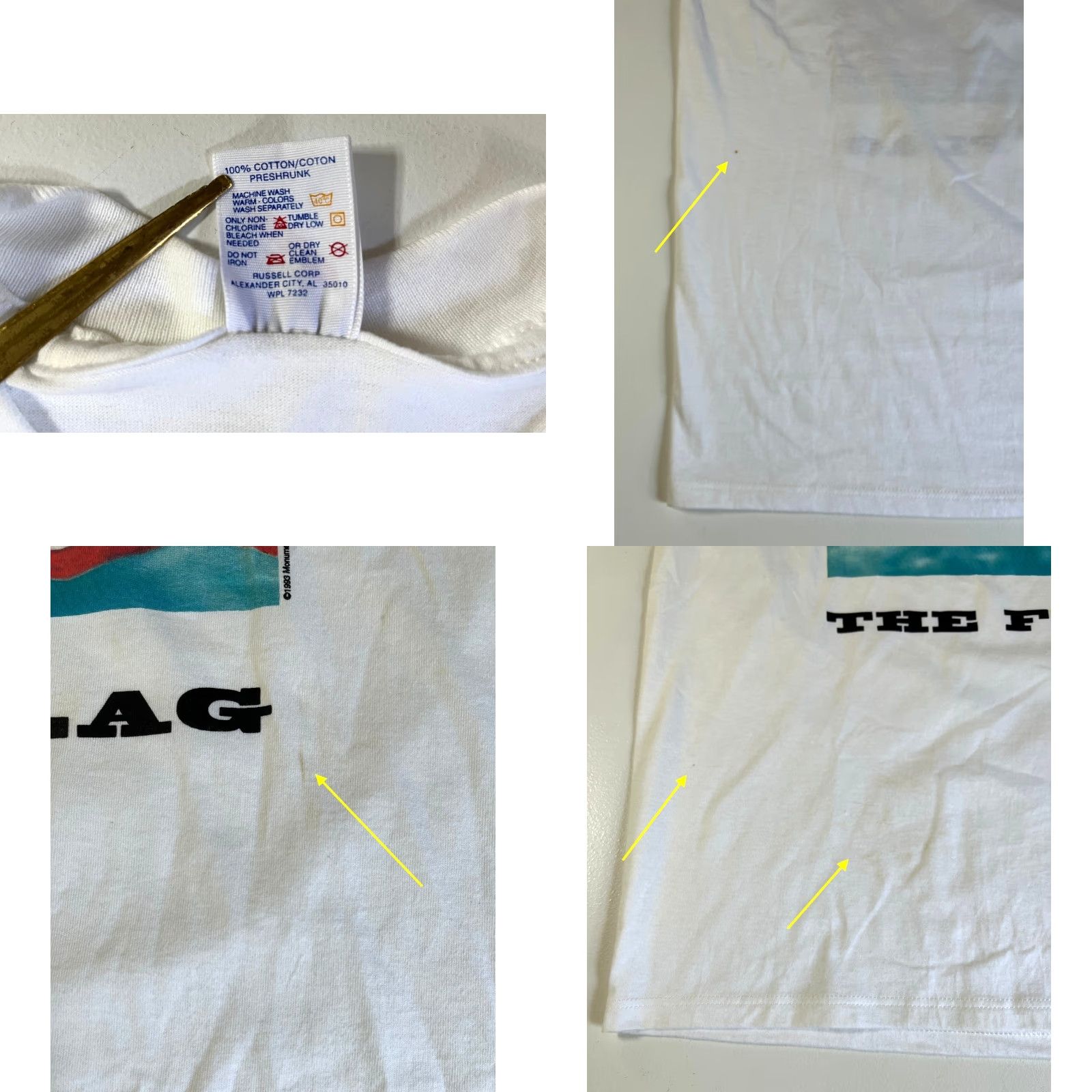 Jerzees VINTAGE Jerzees T-Shirt USA 90s Flag Graphic Unisex Adults White 1993 Monuments of America Sz L Size US L / EU 52-54 / 3 - 8 Thumbnail