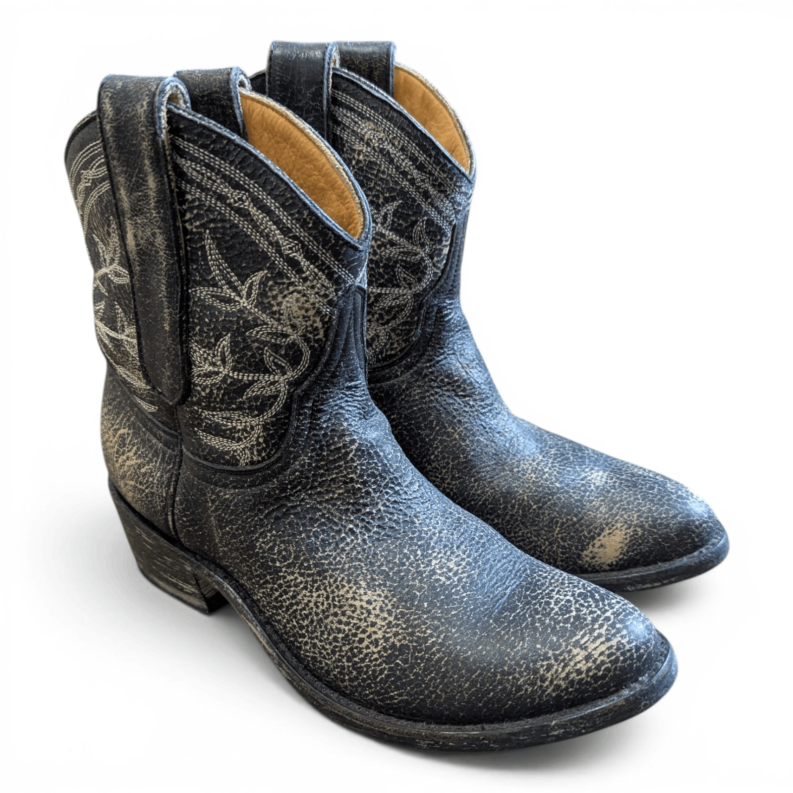 Old Gringo Mexicana x Old Gringo Western Ankle Boots Distressed Print Size US 5.5 / IT 35.5 - 19 Thumbnail