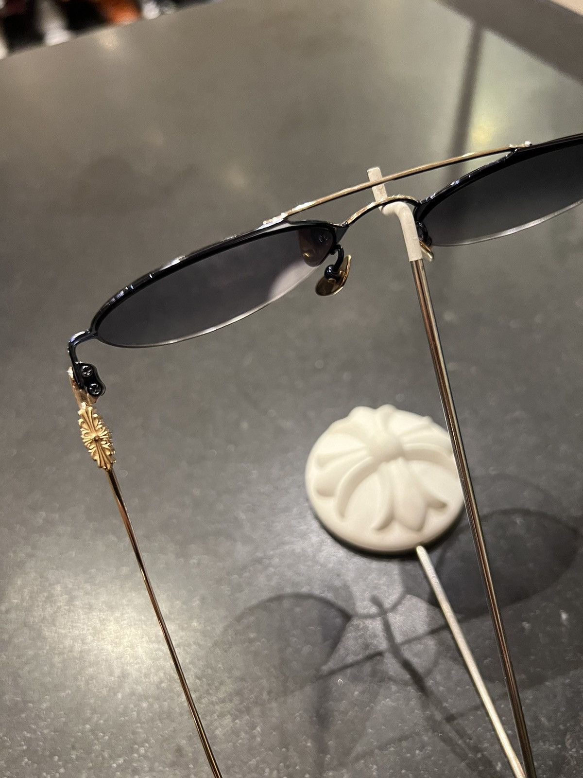 Chrome Hearts Chrome Hearts ‘Pairass’ Gold Sunglasses Size ONE SIZE - 3 Thumbnail