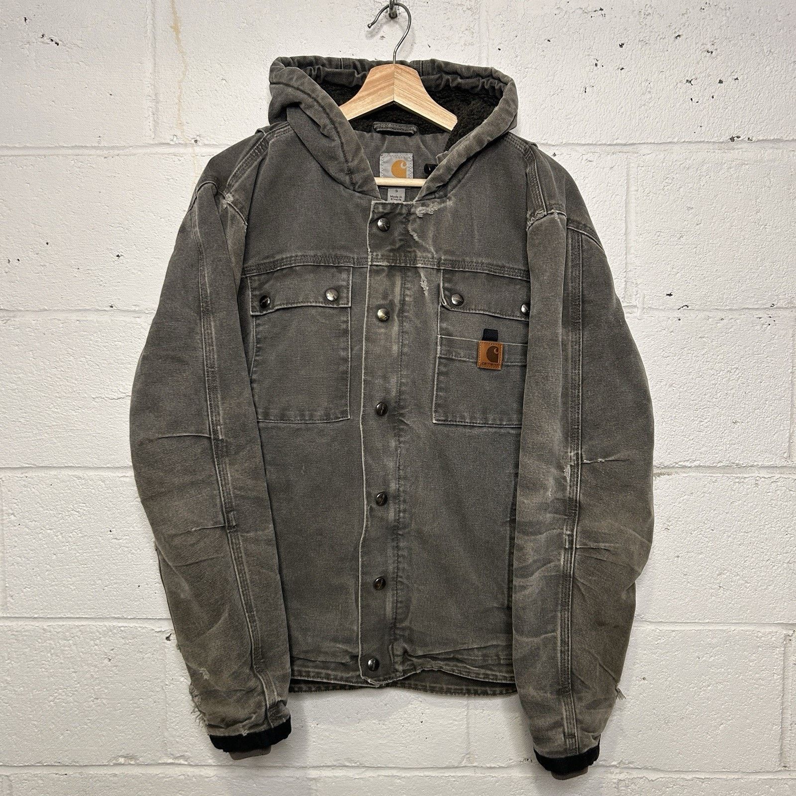 Carhartt Carhartt Sherpa-Lined Bartlett Hooded Jacket “Gravel Grey” Size US S / EU 44-46 / 1 - 1 Thumbnail