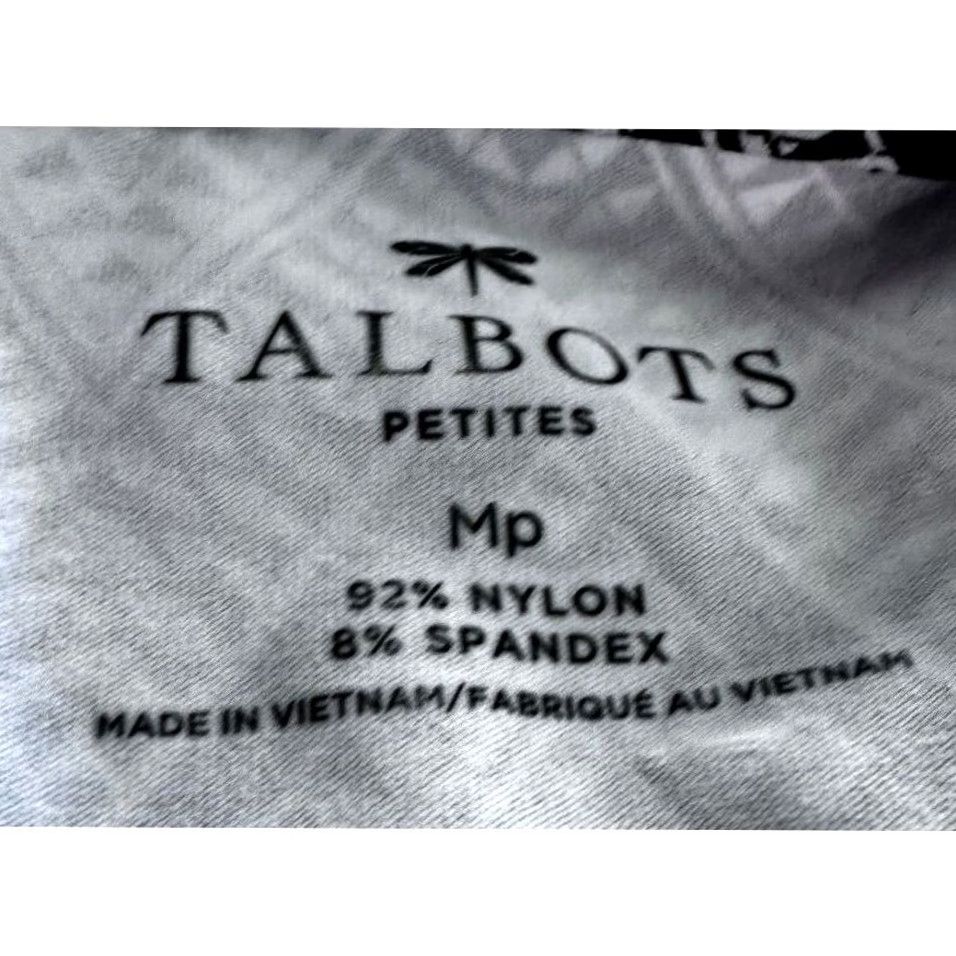Talbots Talbots Wrap Dress Womens Medium Petite Black White Geometric Nylon Blend Ladies Geometric Pattern Short Sleeve V-Neck Pullover Casual Dress Size M / US 6-8 / IT 42-44 - 2 Thumbnail