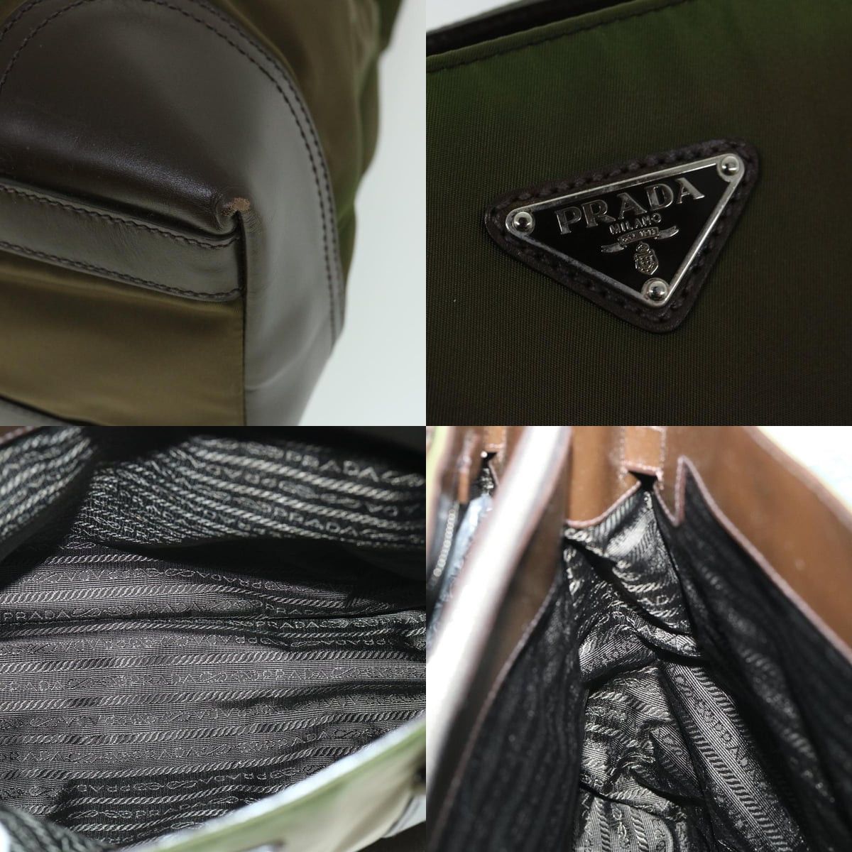 Prada PRADA Shoulder Bag Nylon Leather Green Size ONE SIZE - 10 Thumbnail
