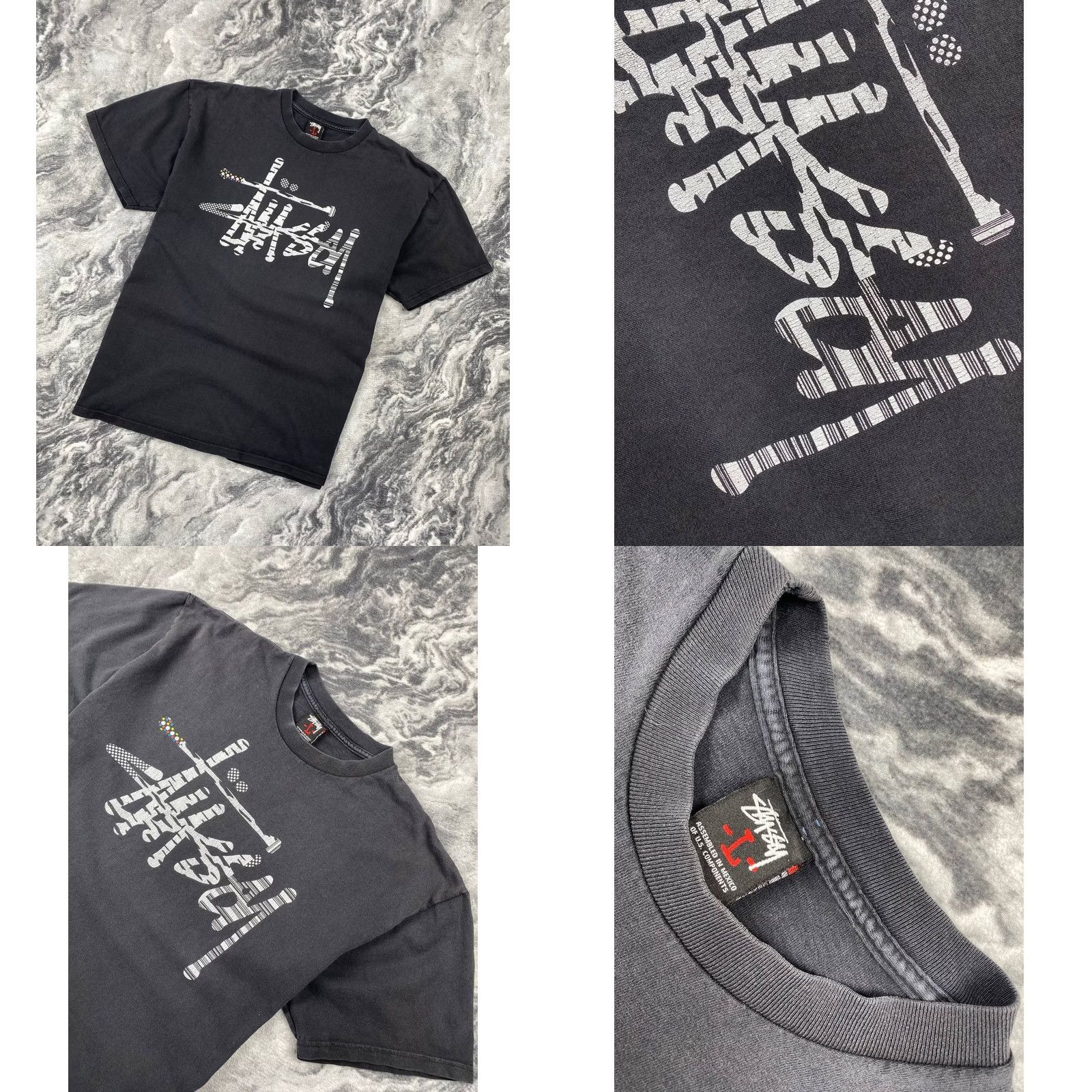 Logo 7 VINTAGE Stussy T-Shirt Big Logo 90s Men L Black Size US L / EU 52-54 / 3 - 8 Thumbnail