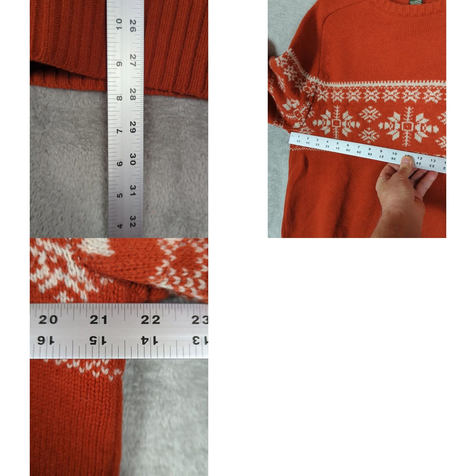 Eddie Bauer Eddie Bauer Sweater Mens LT Large Fair Isle Wool Knit Crew Neck Orange Classic Holiday Outdoor Size US L / EU 52-54 / 3 - 9 Thumbnail