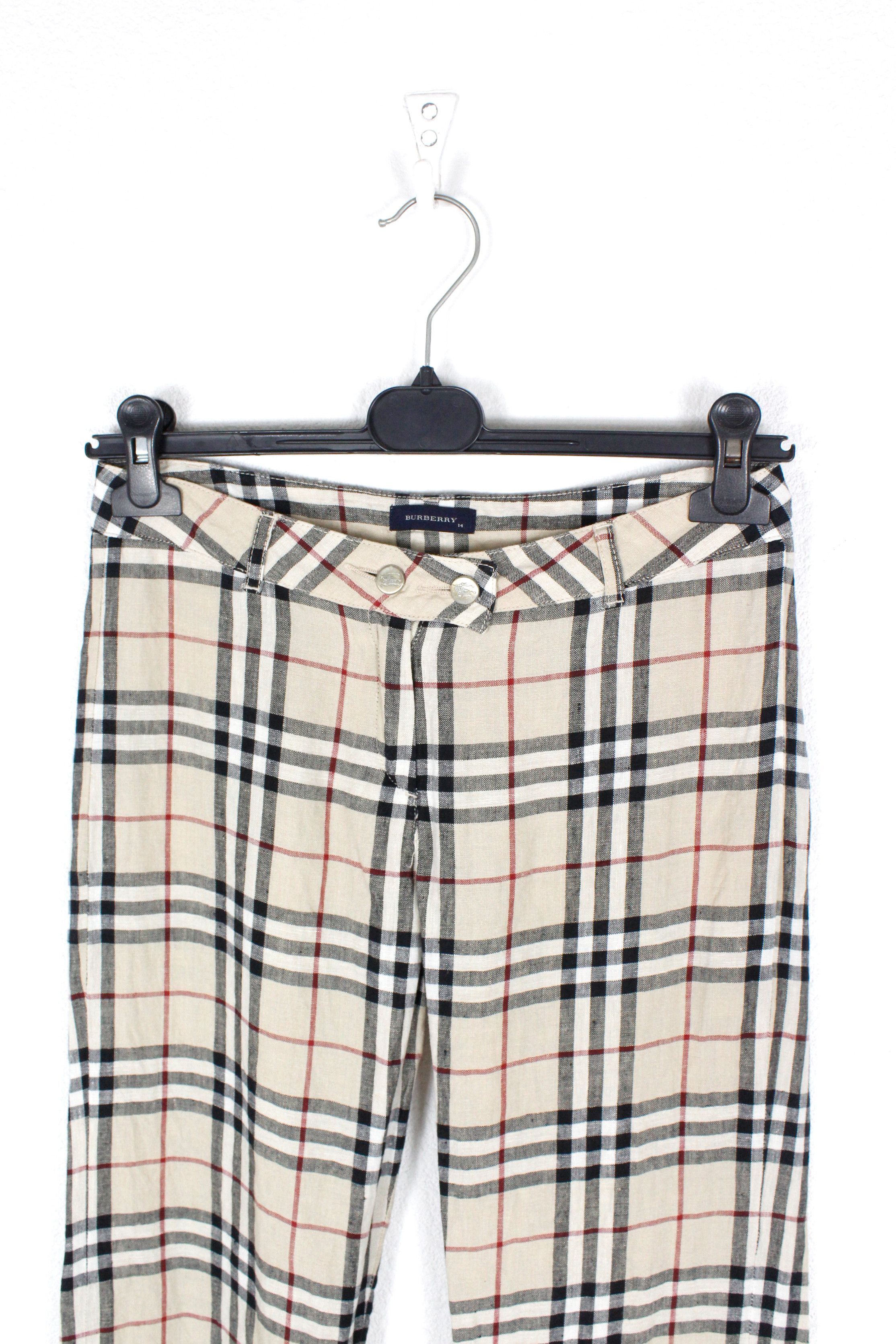 Burberry Burberry Beige Nova Check Y2K Low Waist Pants Size 25" / US 0 / IT 36 - 2 Thumbnail