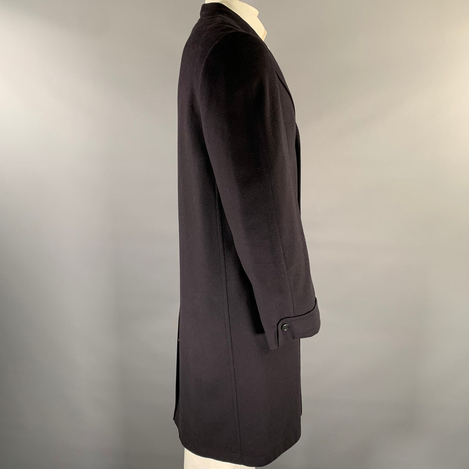 Vintage VINTAGE Size 44 Black Cashmere Notch Lapel Coat Size US L / EU 52-54 / 3 - 2 Thumbnail
