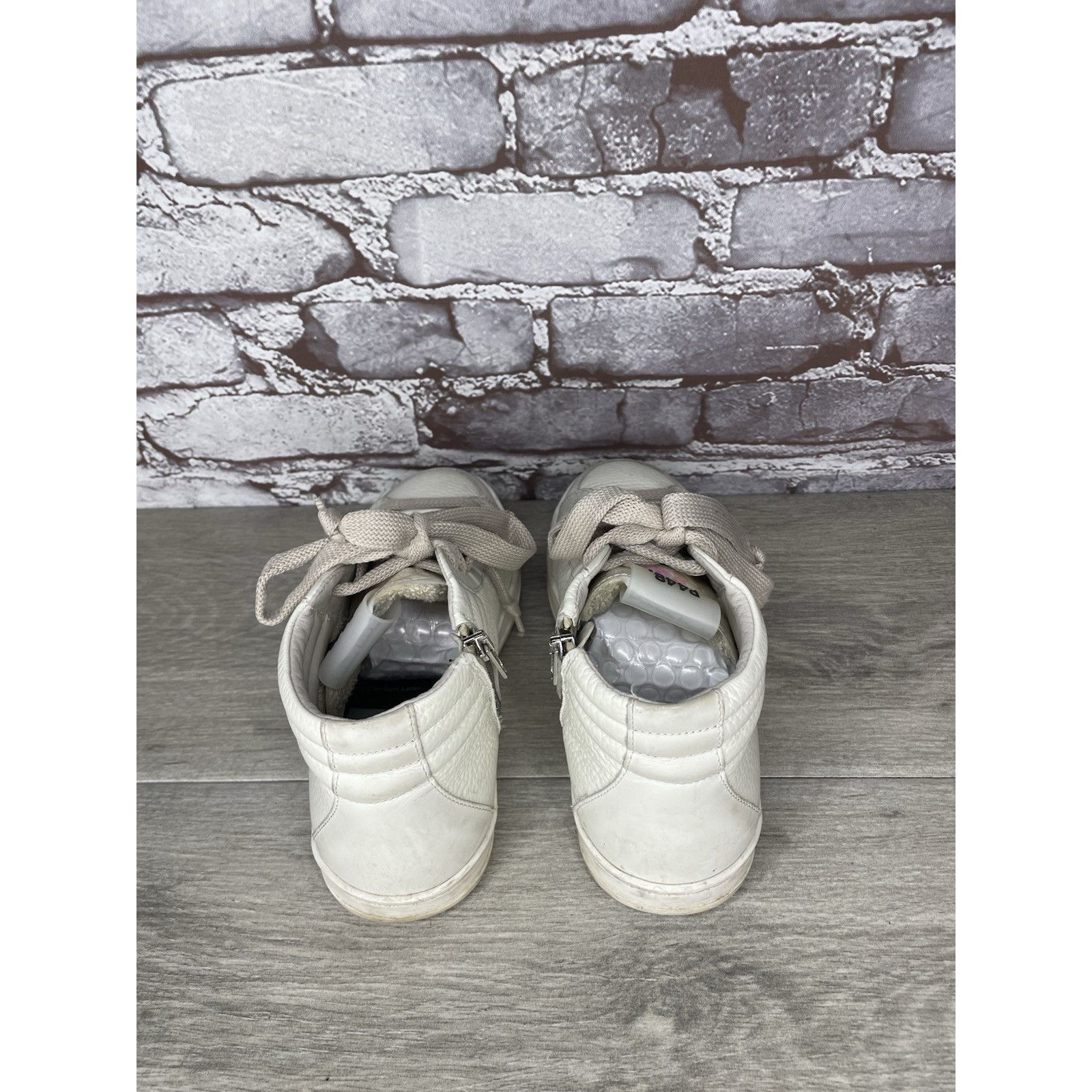 P448 P448 Mid Skate Luxury Leather Styling Off-White Gray Lace Wo Size US 6.5 / IT 36.5 - 5 Thumbnail