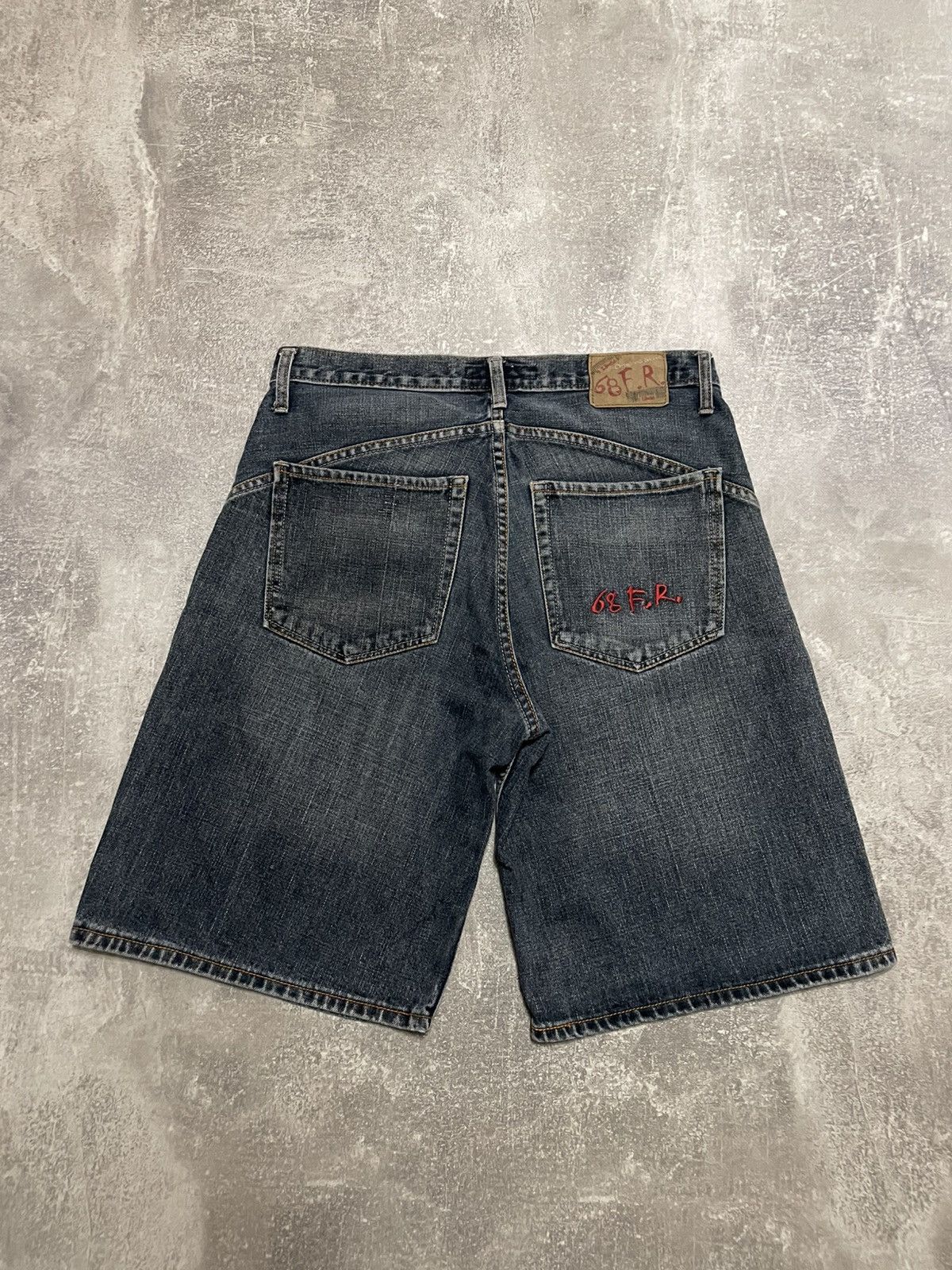 Vintage Vintage Distressed 68 F.R Embroidered Rap Buggy Denim Shorts Size US 34 / EU 50 - 1 Thumbnail
