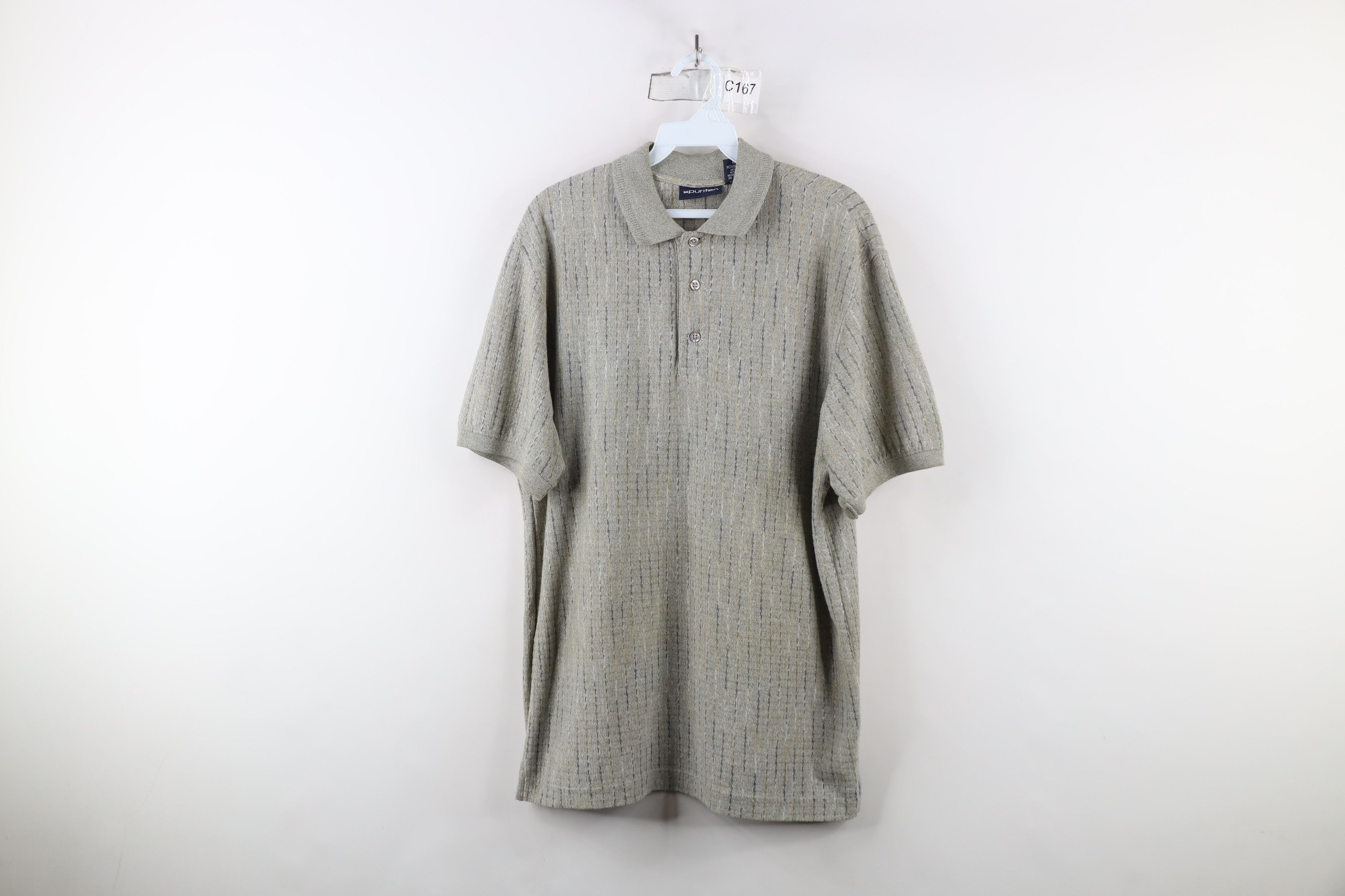 Vintage Vintage 90s Streetwear Striped Knit Collared Golf Polo Shirt Size US M / EU 48-50 / 2 - 1 Thumbnail