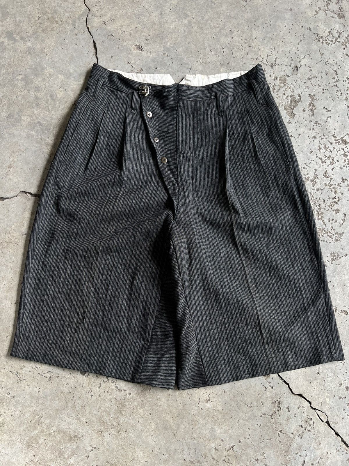 Vintage Vintage 80s Striped Repaired Jorts Size US 31 - 1 Thumbnail
