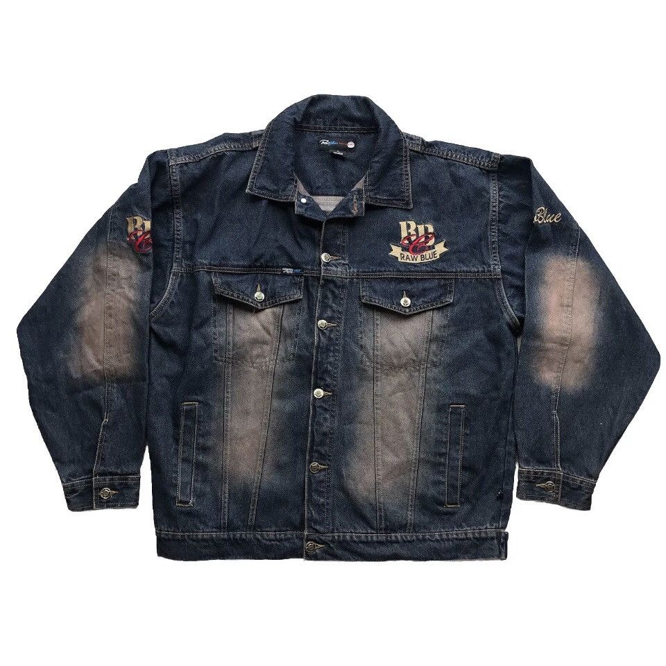 Other Raw Blue Jeans Vintage Embroidered Stonewash Denim Jacket Size US XL / EU 56 / 4 - 1 Thumbnail