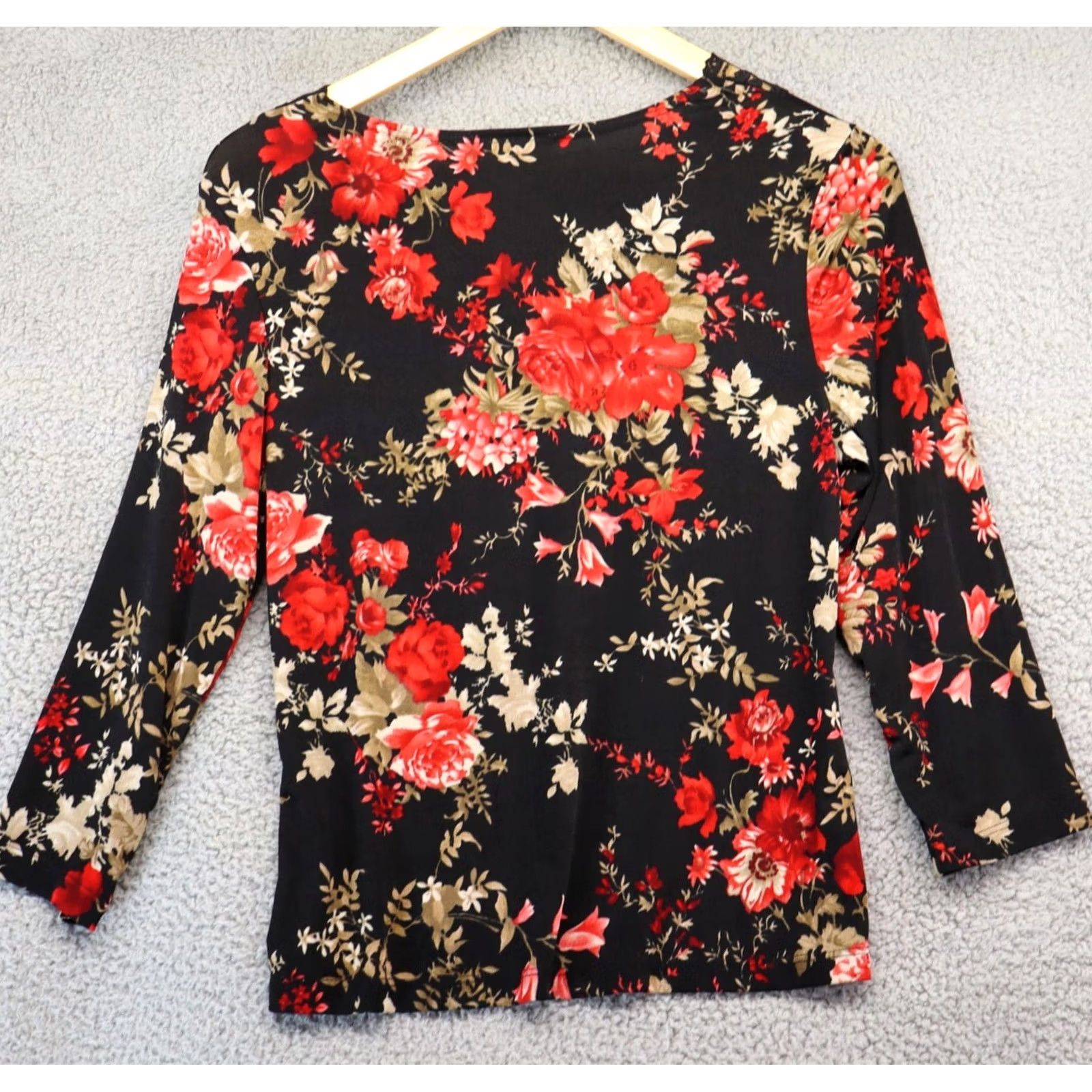 Vintage VINTAGE Carol Rose 90s Blouse Large Made USA Floral Romantic Goth Size L / US 10 / IT 46 - 5 Thumbnail