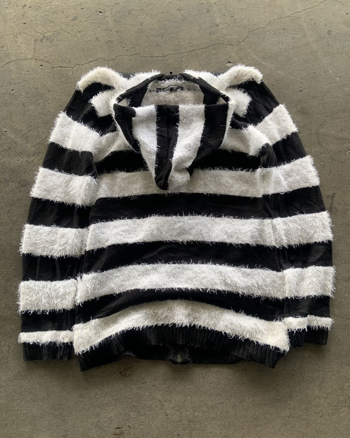 If Six Was Nine × Japanese Brand × Le Grande Bleu (L.G.B.) 2000s Metal System Ifsixwasnine lgb Fuzzy Mohair Zip Up Knit Size US L / EU 52-54 / 3 - 7 Thumbnail