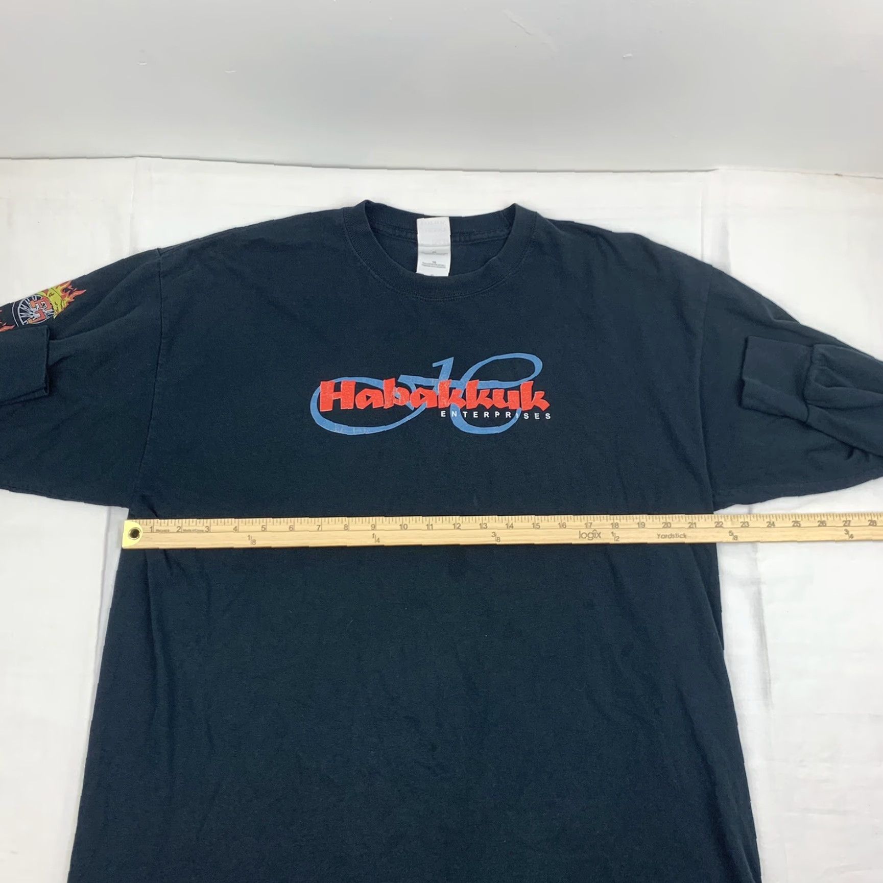 Gildan VINTAGE Habakkuk Enterprises Long Sleeve Shirt Men's XL Black Motorcycles Flames 90s Y2K Shirt Size US XL / EU 56 / 4 - 6 Thumbnail