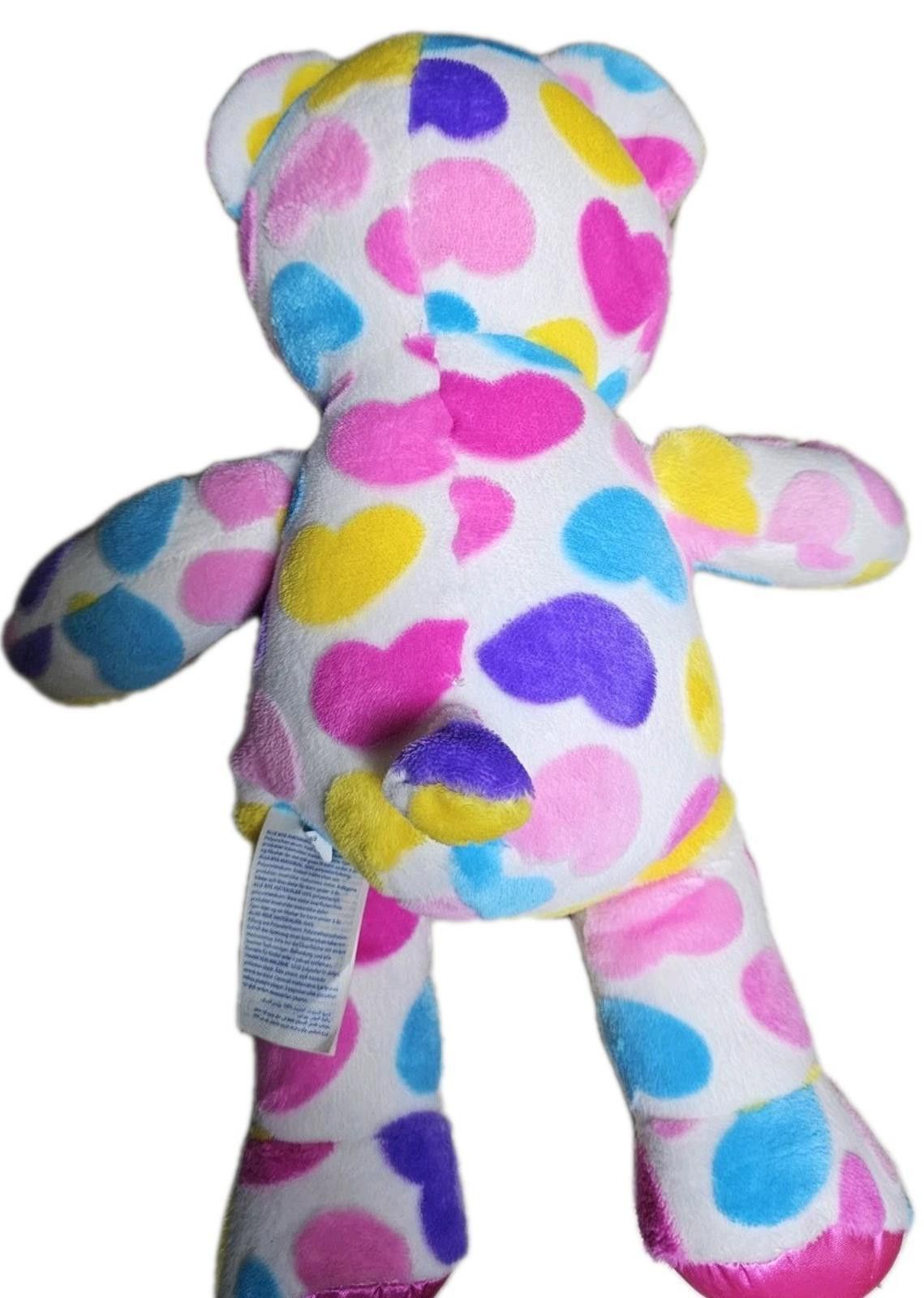 Other Plush 13” Seated Colorful Heart Teddy Bear Soft Animal Size ONE SIZE - 2 Thumbnail