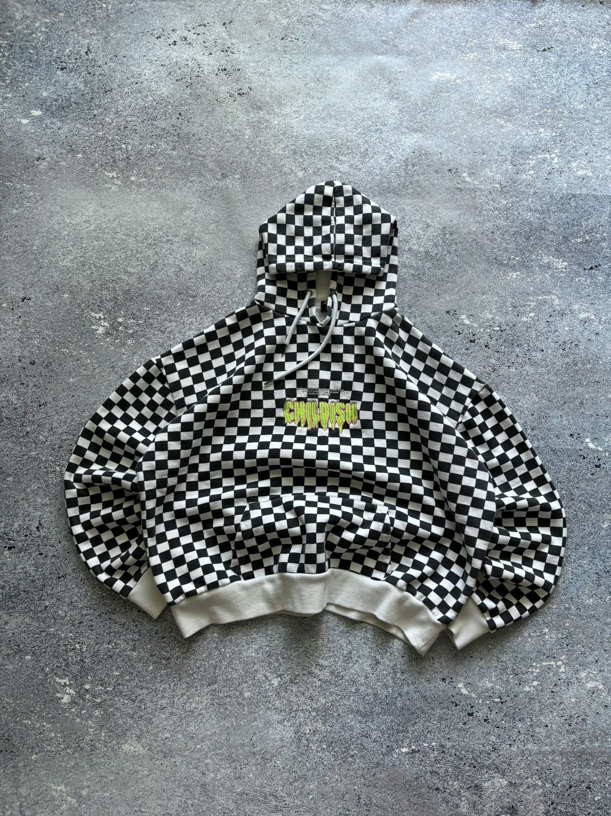Tgf checkered childish hoodie new arrivals