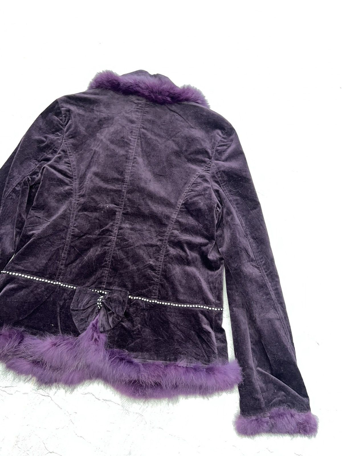 Anna Sui Velvet purple blazer with fur trim 🔮 Size M / US 6-8 / IT 42-44 - 13 Thumbnail