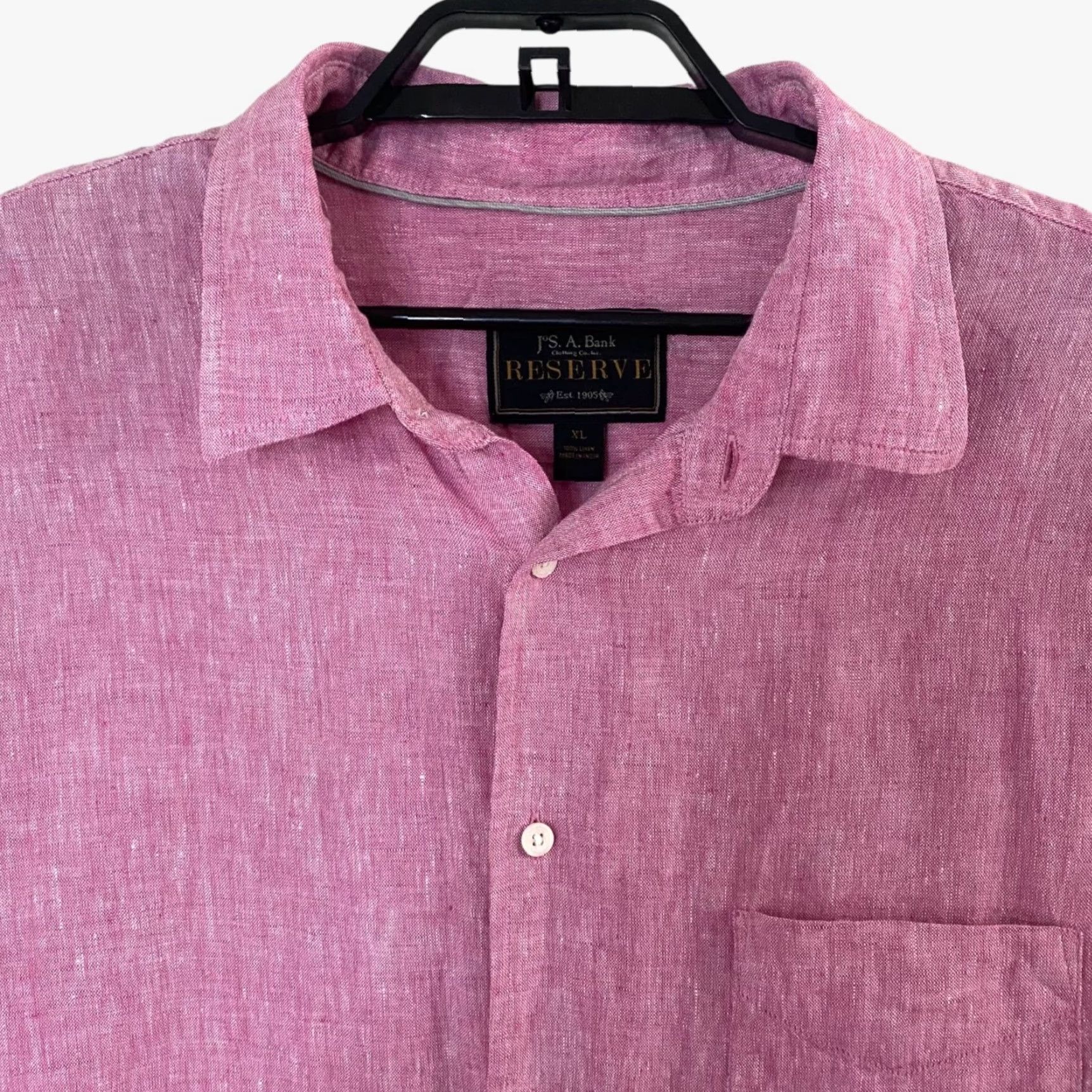 Jos. A. Bank VINTAGE Jos. A Bank Reserve Collection Linen Button-Up Pink Men's XL Long-Sleeve Shirt Size US XL / EU 56 / 4 - 5 Thumbnail