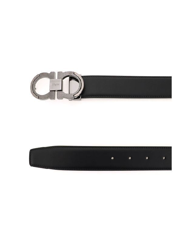 Salvatore Ferragamo o1s22i1n1025 Size: 115 / Reversible Gancini Belt Black/Brown Size 46 - 2 Thumbnail