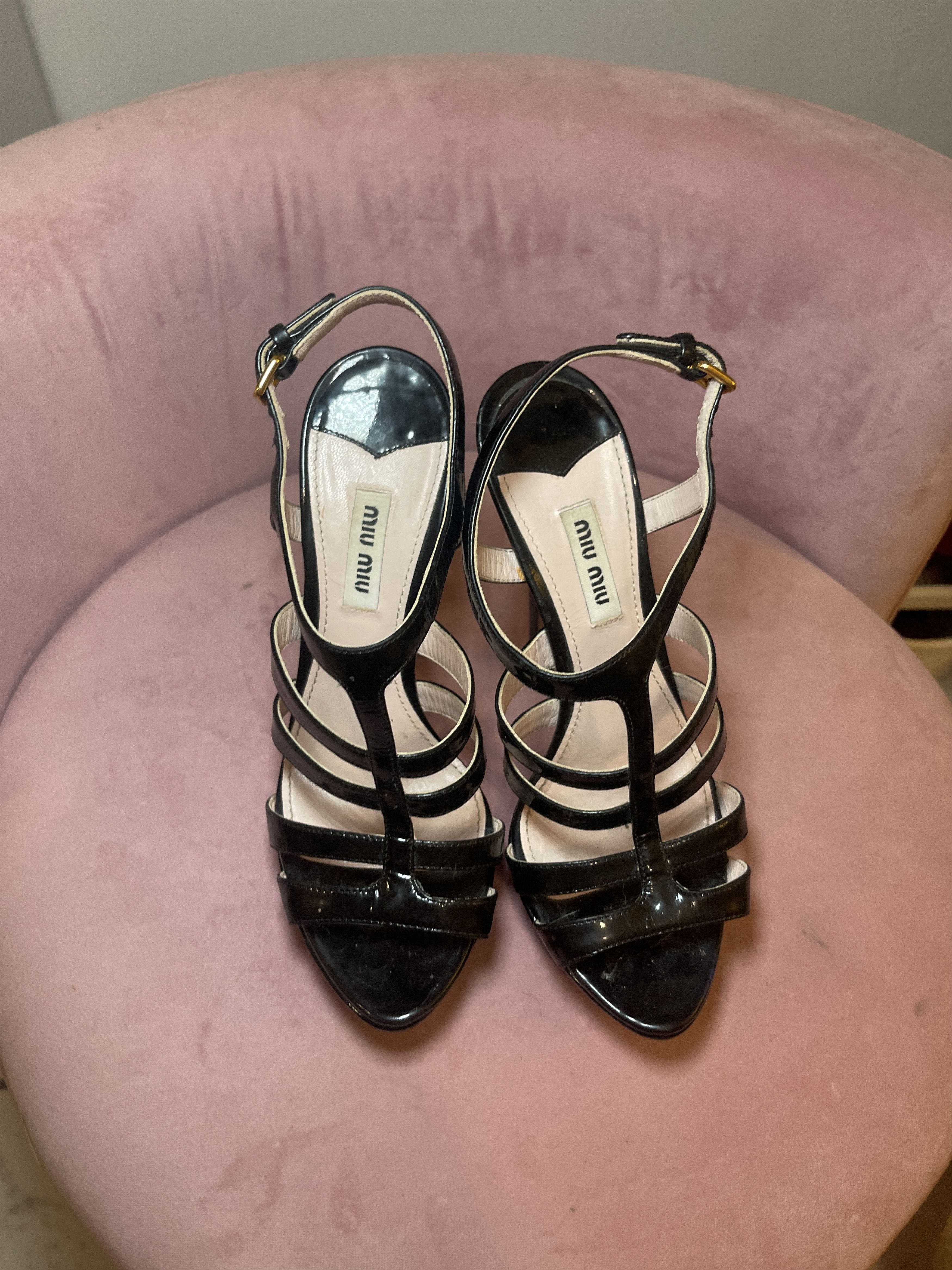 Miu Miu miu miu strappy black heels size 37 / 7 Size US 7 / IT 37 - 4 Thumbnail