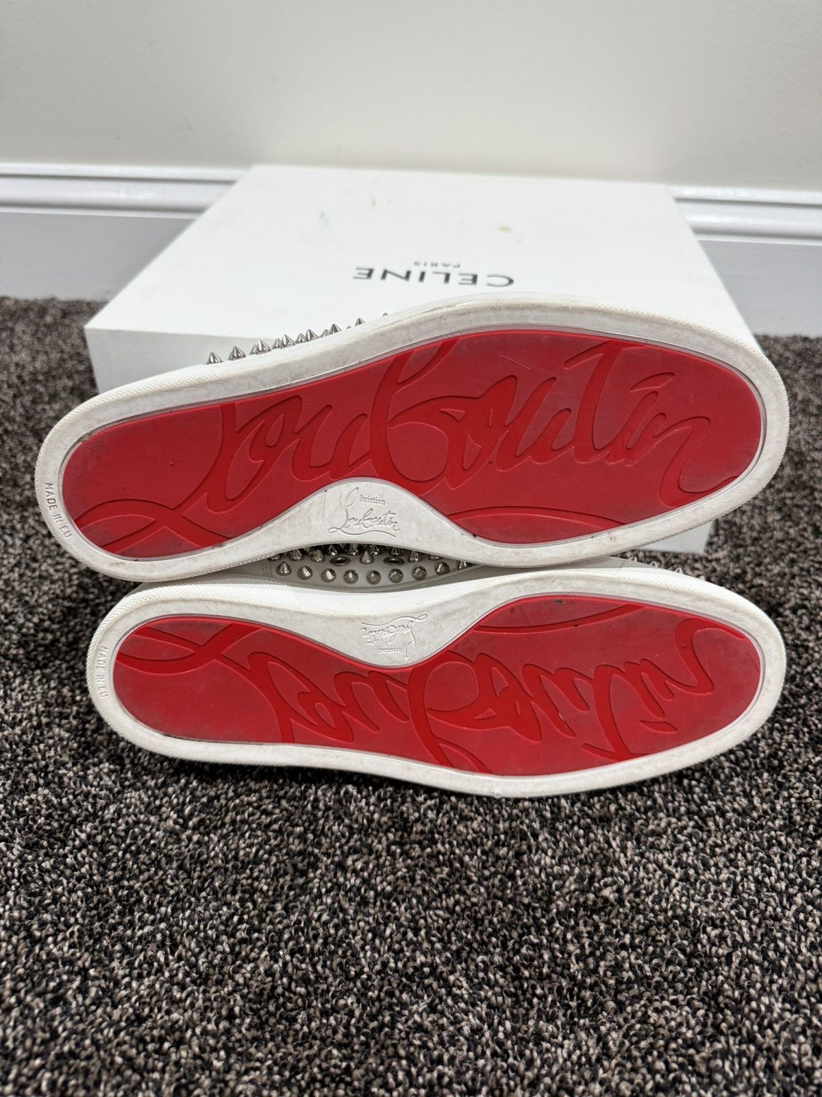 Christian Louboutin Christian Louboutin White High Stud Spike Accents Sneakers Size US 8.5 / EU 41-42 - 10 Thumbnail