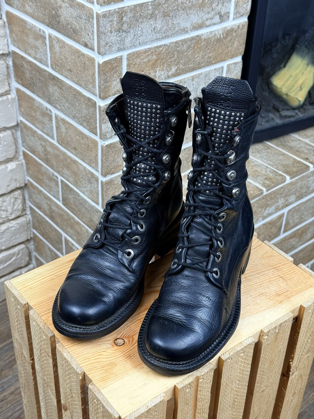 A.S.98 A.S98 Black Leather Zip Biker Combat Anant Garde Boots Size US 5.5 / IT 35.5 - 5 Thumbnail