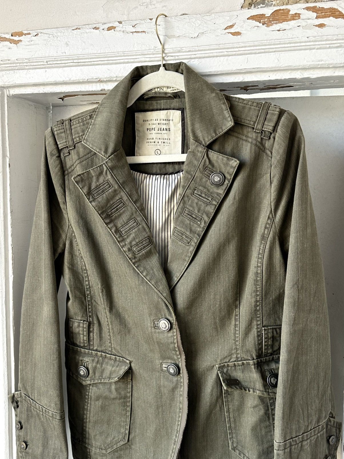 Beauty Beast × Le Grande Bleu (L.G.B.) × Vintage Vintage Khaki Metal Buttons Jacket Size L / US 10 / IT 46 - 2 Thumbnail