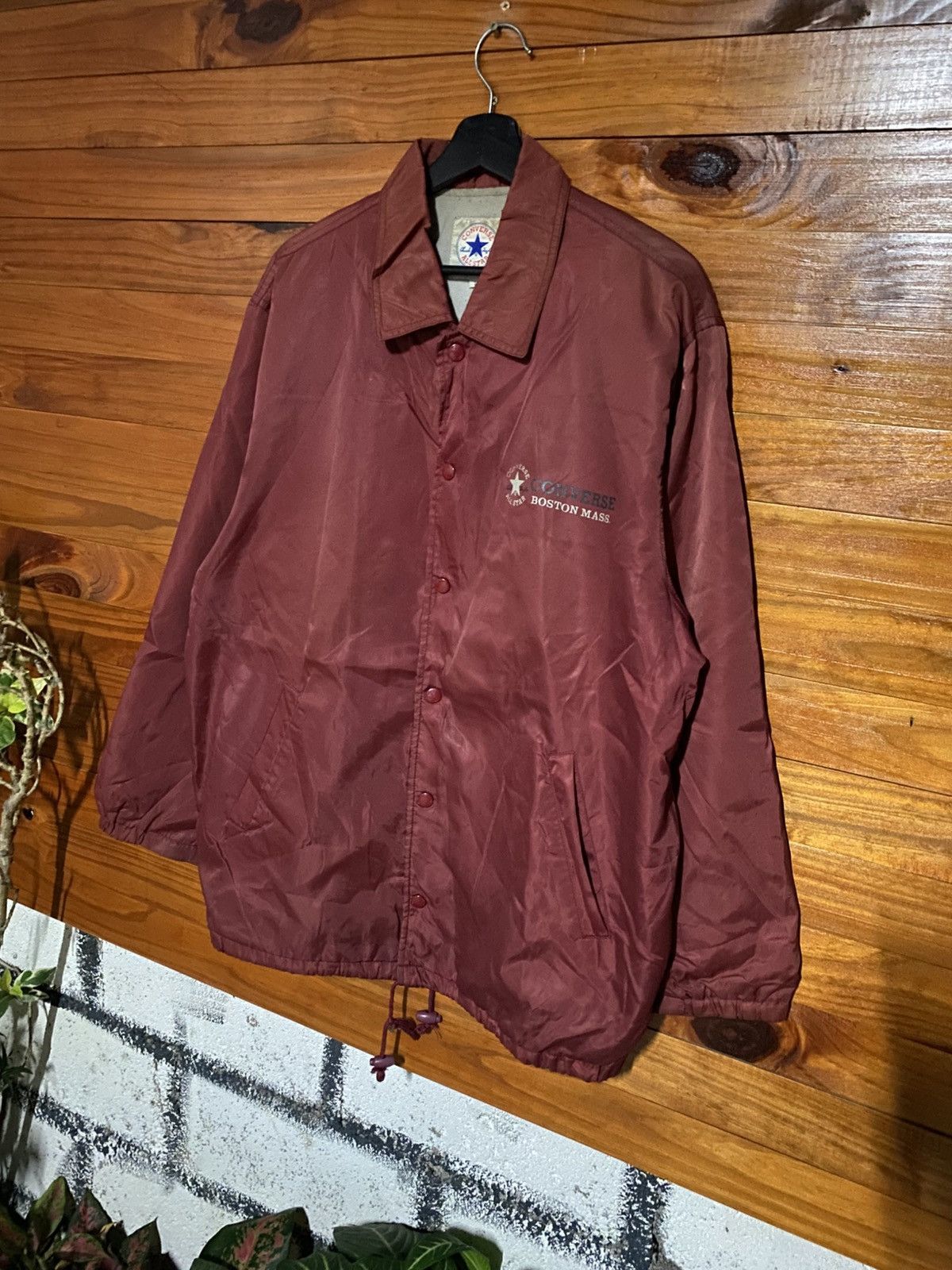Converse Vintage Converse Chuck Taylor Coaches Jacket – Maroon Size US L / EU 52-54 / 3 - 4 Thumbnail
