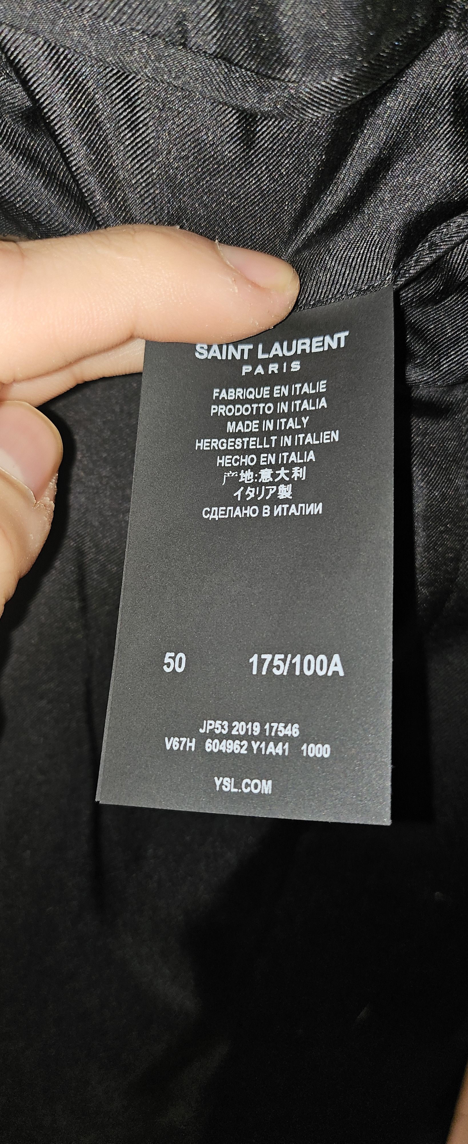 Saint Laurent Paris SLP Blazer with Leather Trim Size 50R - 4 Thumbnail