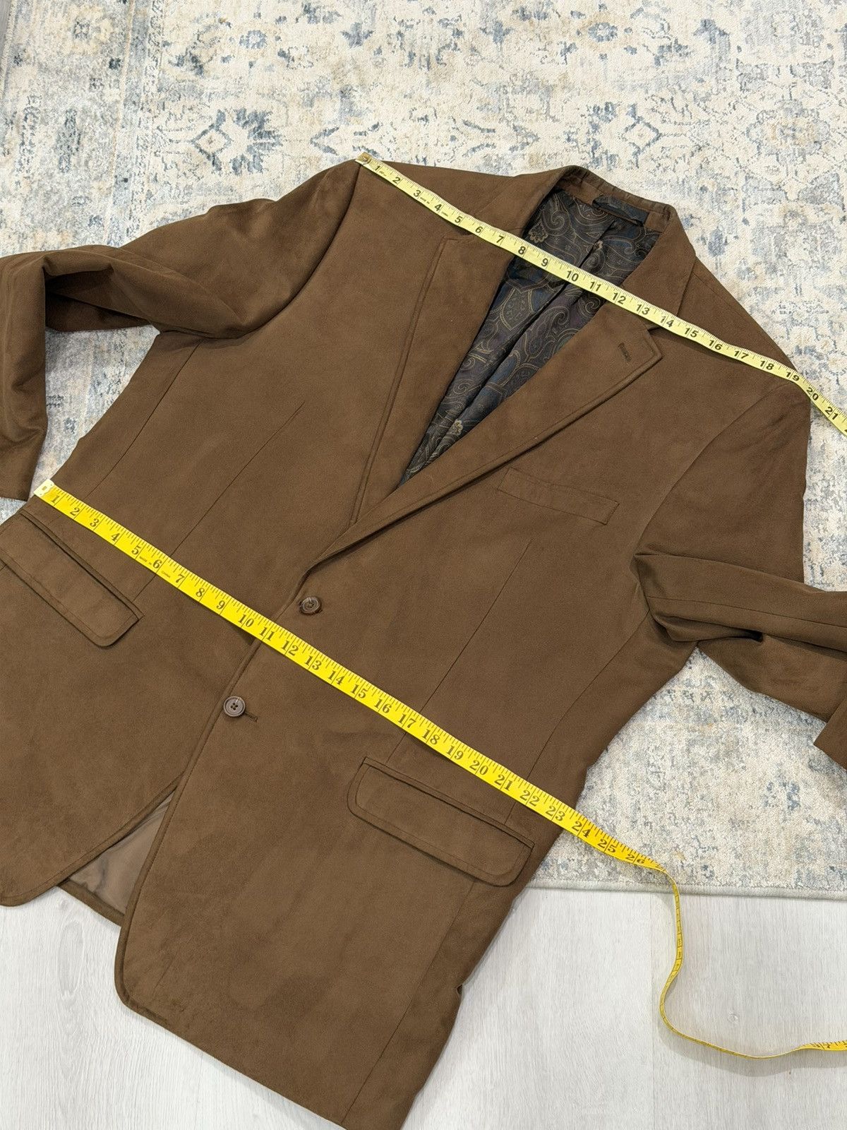 Ralph Lauren VTG Lauren Ralph Lauren Sport Coat 46L Poly Microfiber Suede Size 46L - 6 Thumbnail