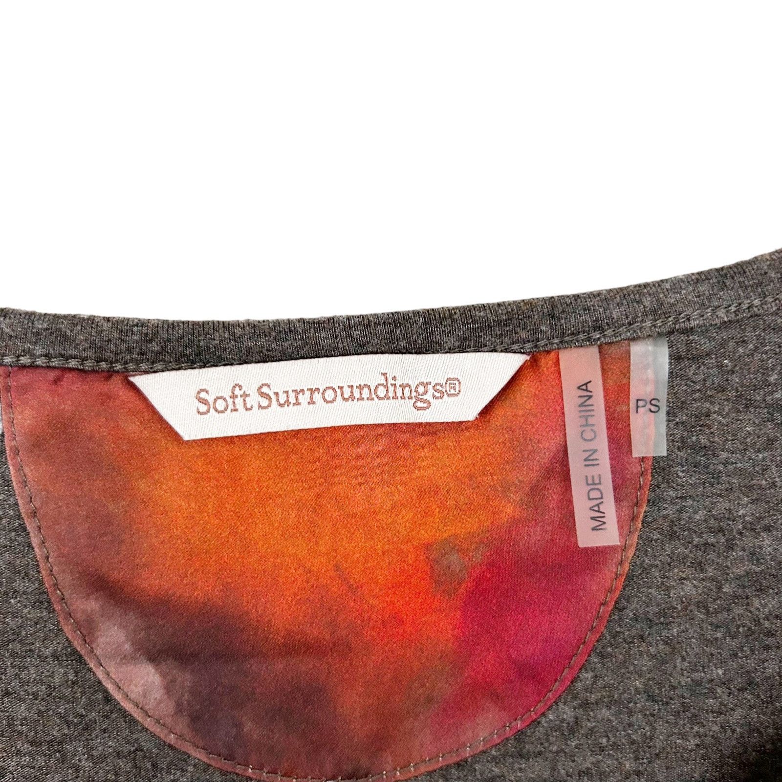 Soft Surroundings Soft Surroundings Abstract Printed Long Sleeve Shirt Sz PS Size S / US 4 / IT 40 - 2 Thumbnail