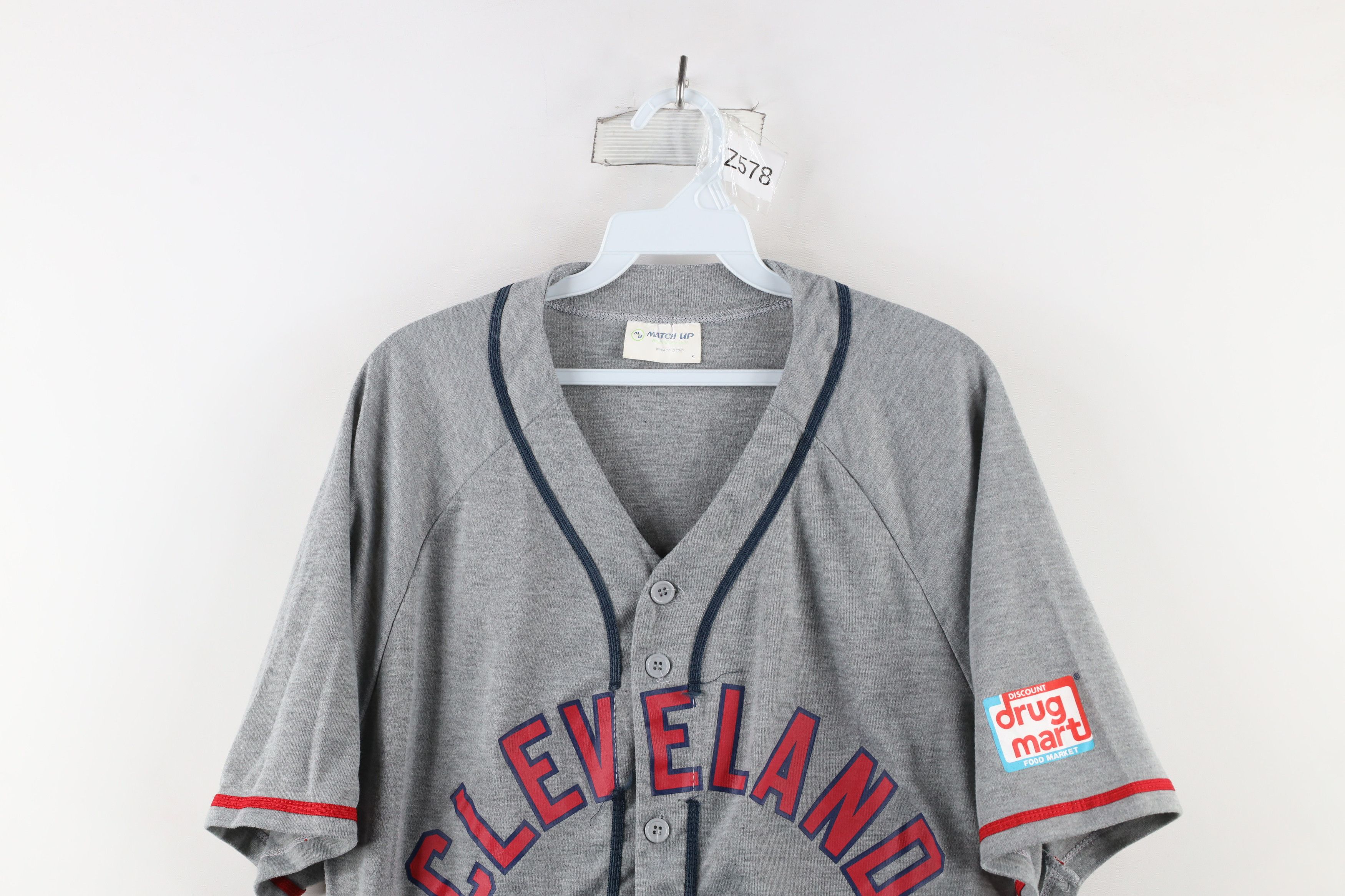 Vintage Vintage Spell Out Cleveland Indians Baseball Jersey Gray Size US XL / EU 56 / 4 - 2 Thumbnail