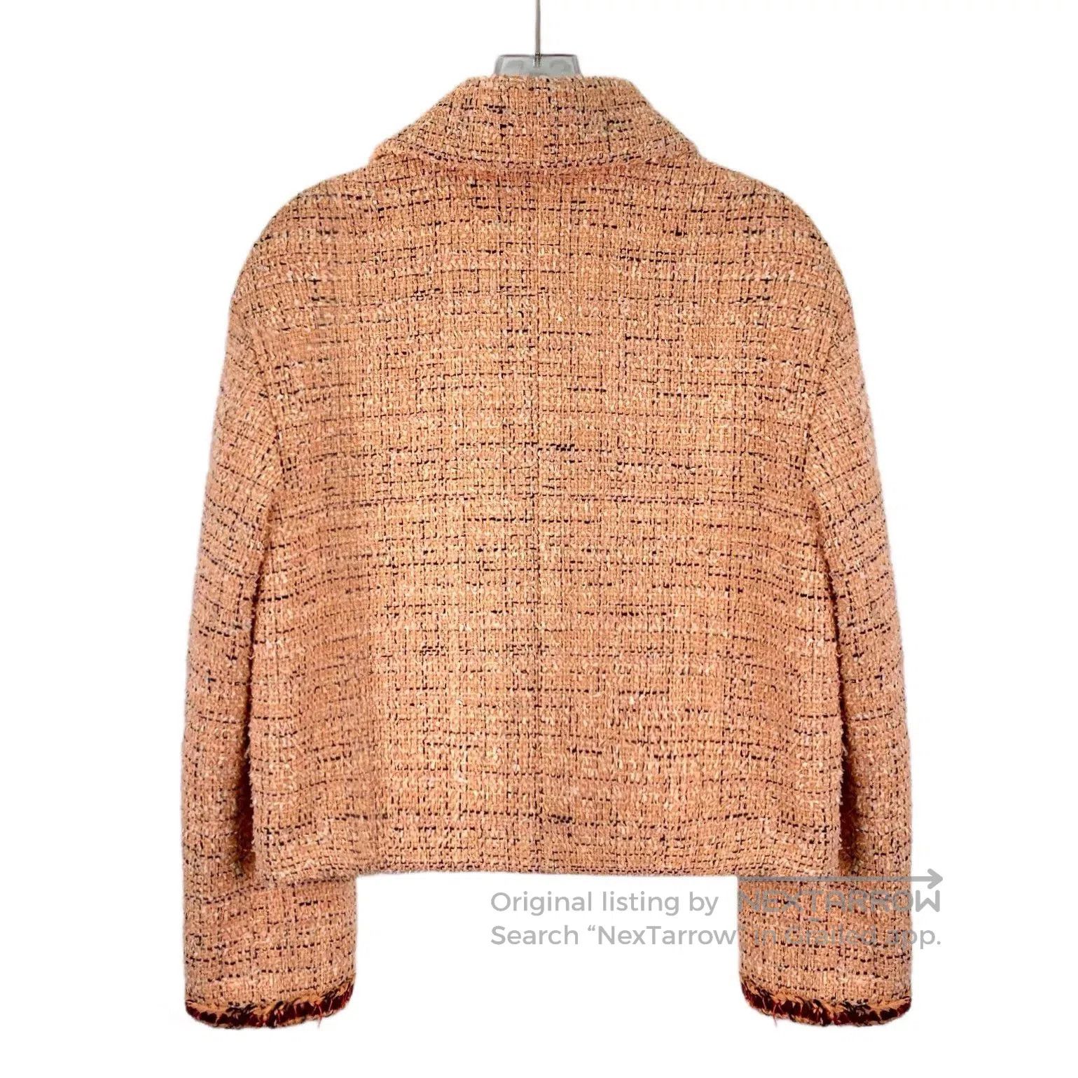 Chanel chanel orange tweed button-up jacket. Size US M / EU 48-50 / 2 - 2 Thumbnail